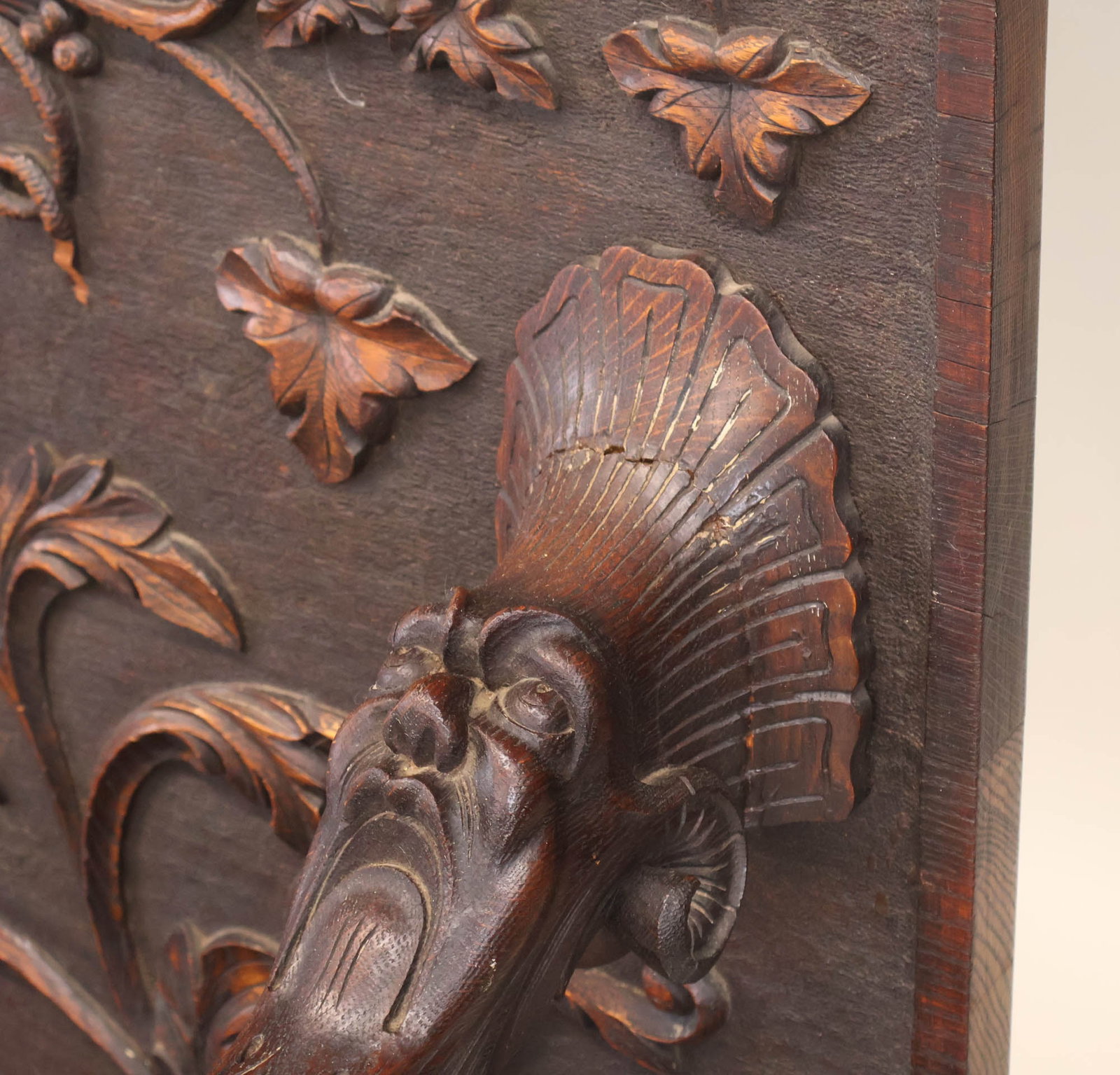 Baroque Style Carved Oak Settee - 11