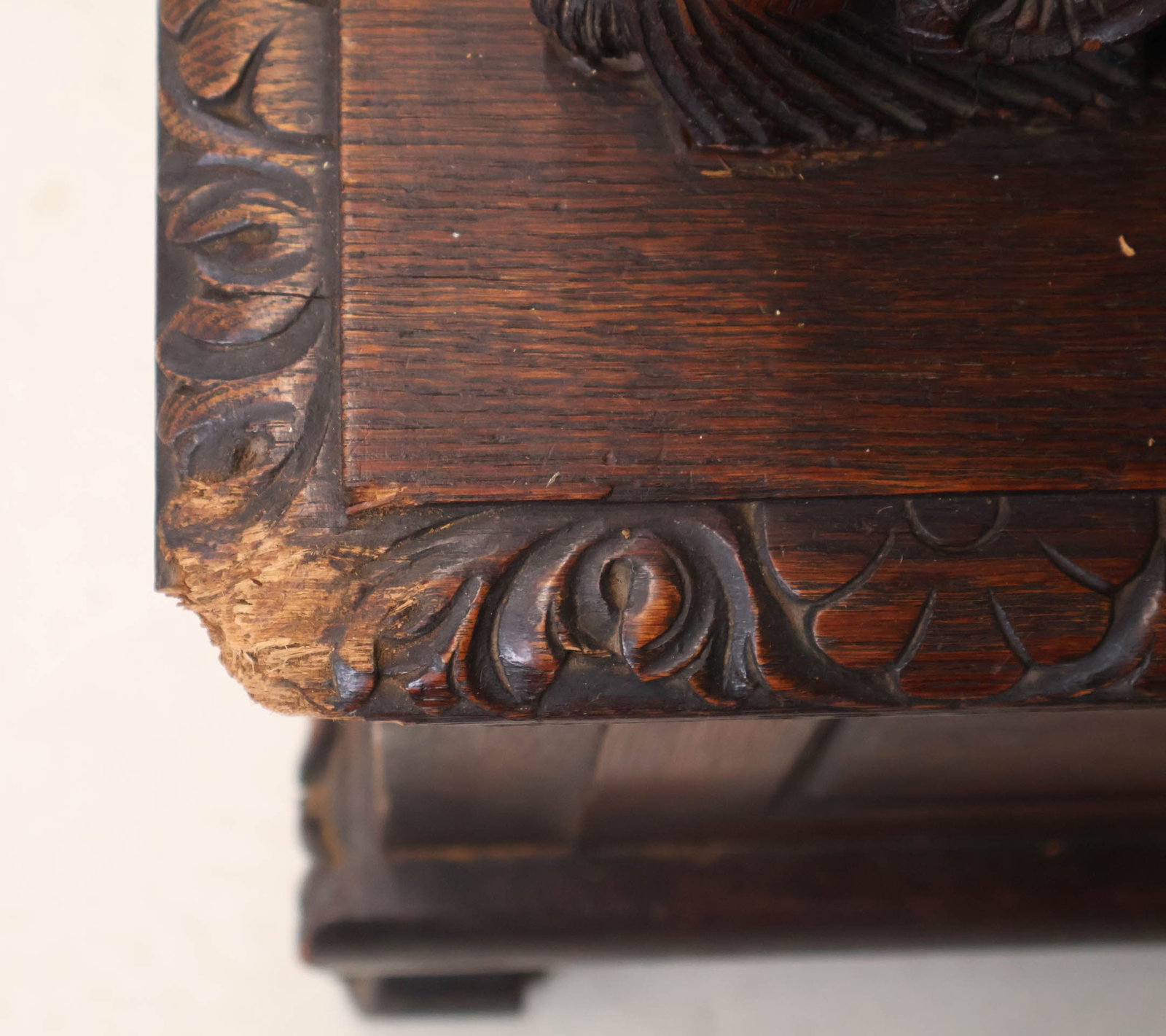 Baroque Style Carved Oak Settee - 12
