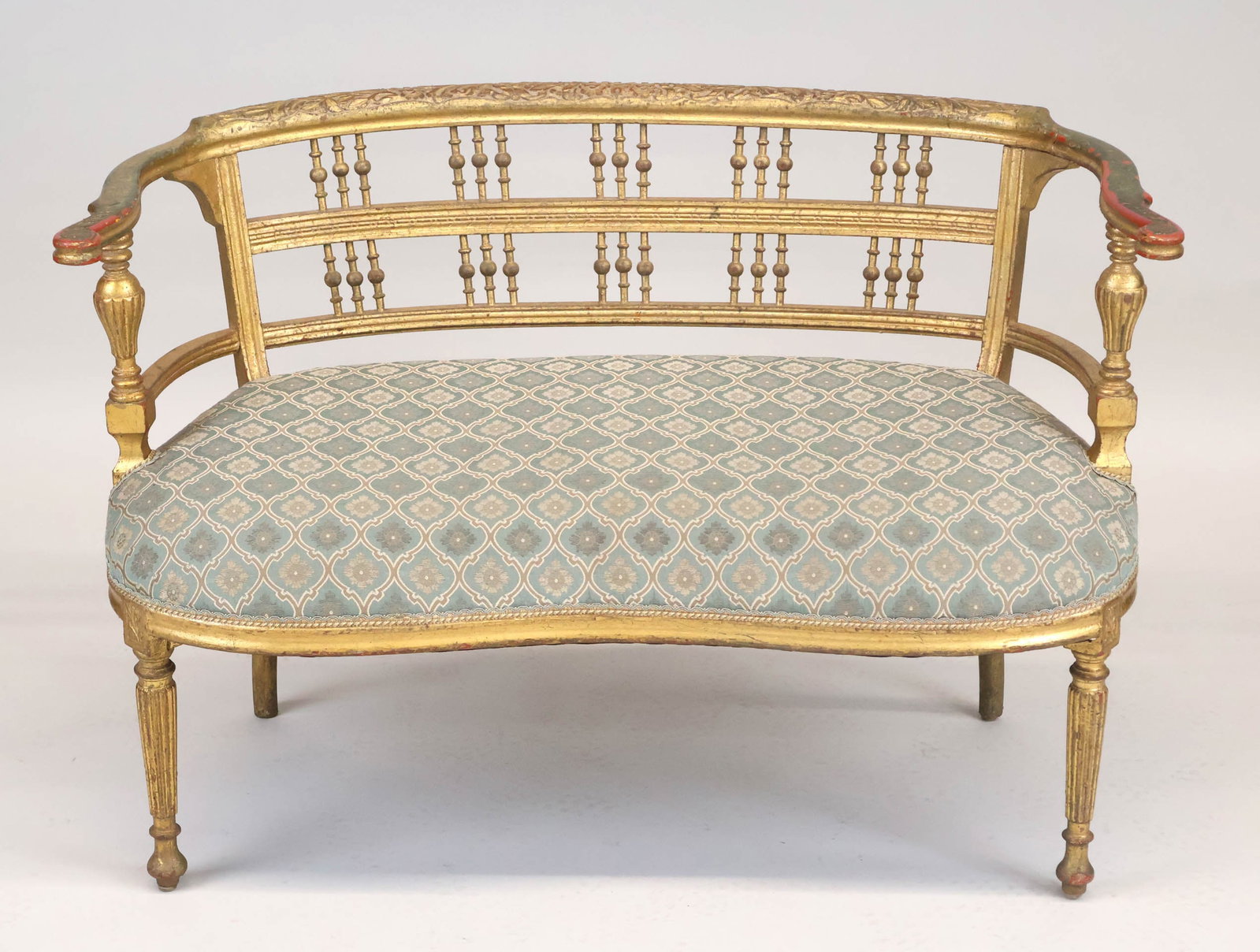 Neoclassical Style Giltwood Settee - 2