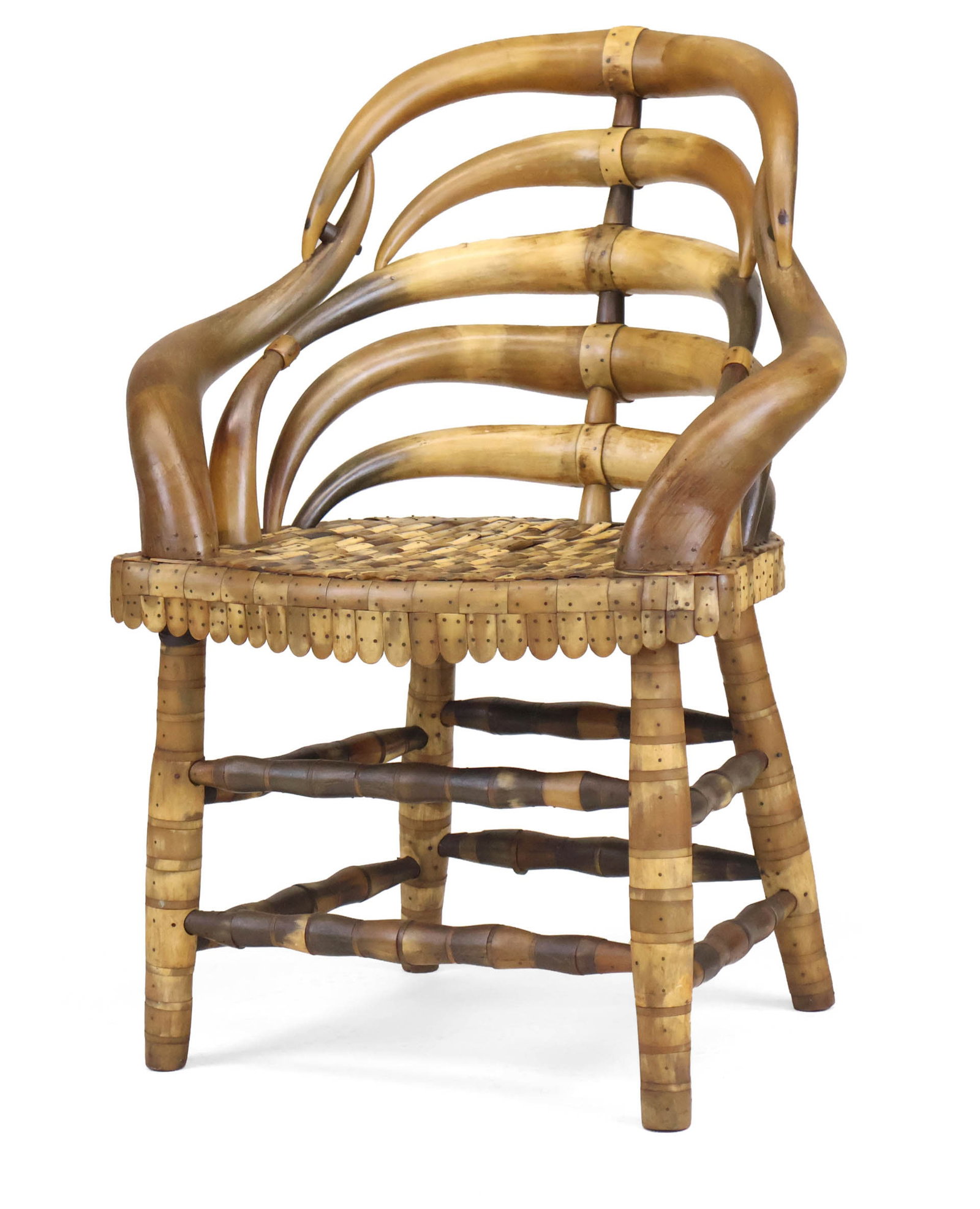 Cow Horn Mounted and Inlaid Armchair (1 of 16)