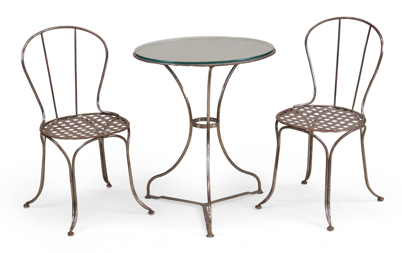 Wrought and Woven Steel Bistro Set (1 of 11)