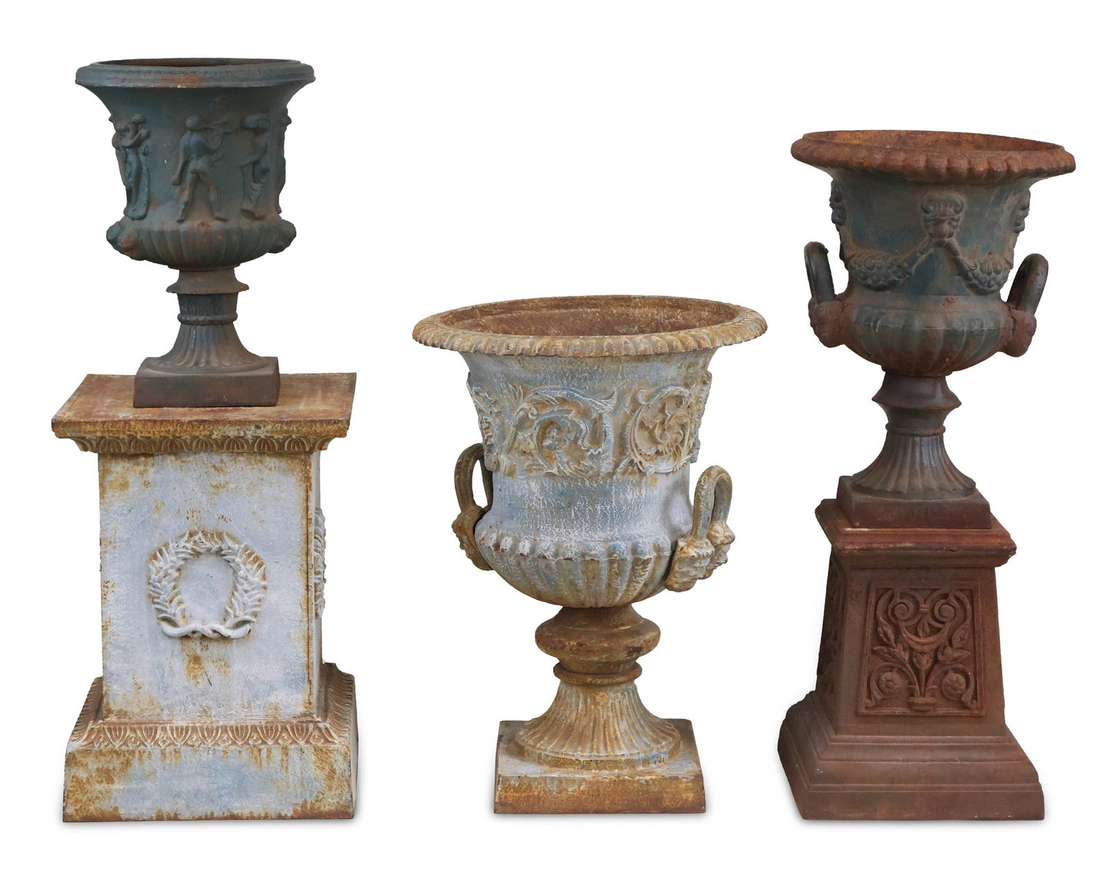 Three Neoclassical Style Painted Cast-Iron Urns (1 of 19)