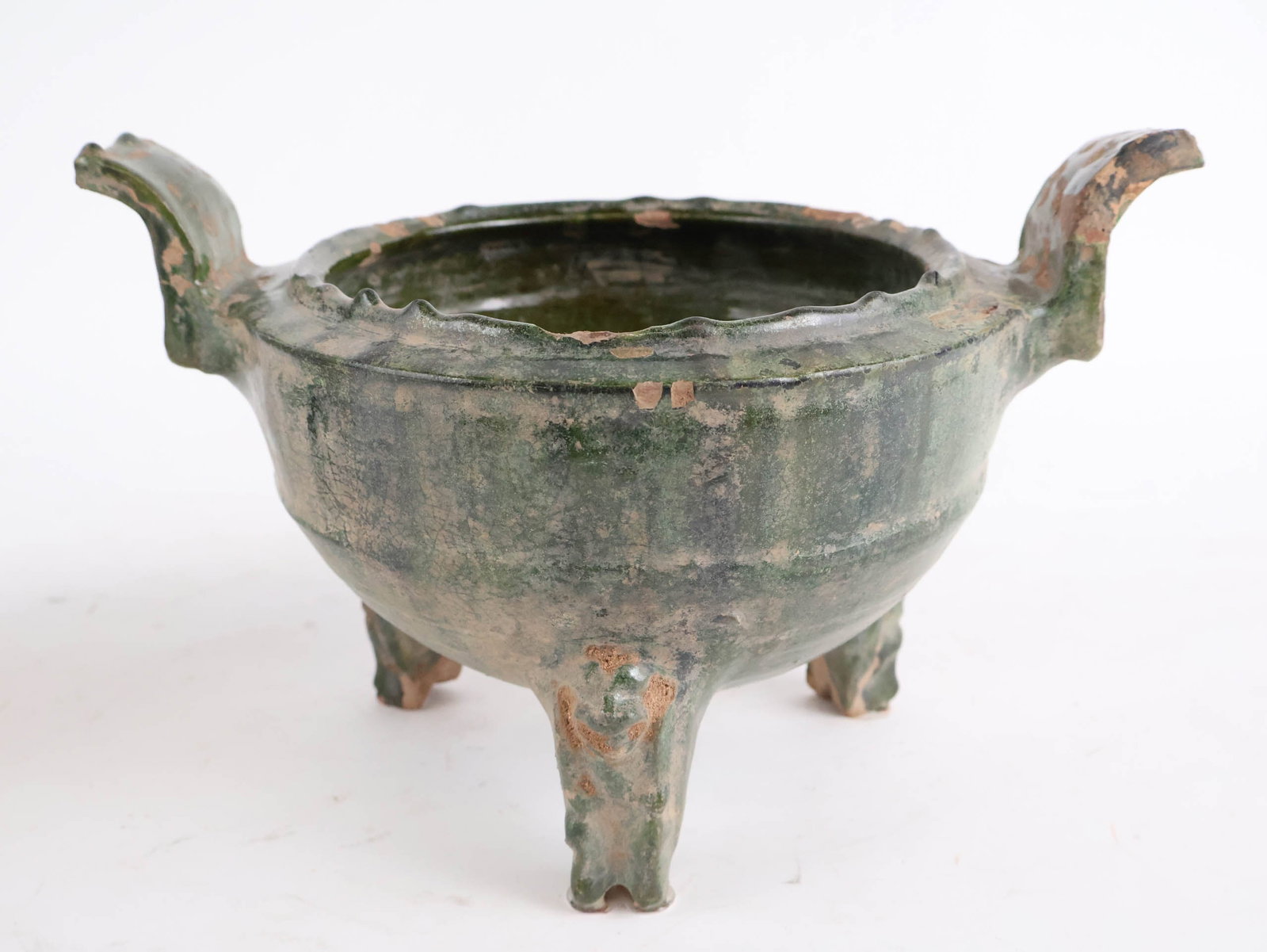 Two Chinese Han Dynasty Green Glazed Items - 2