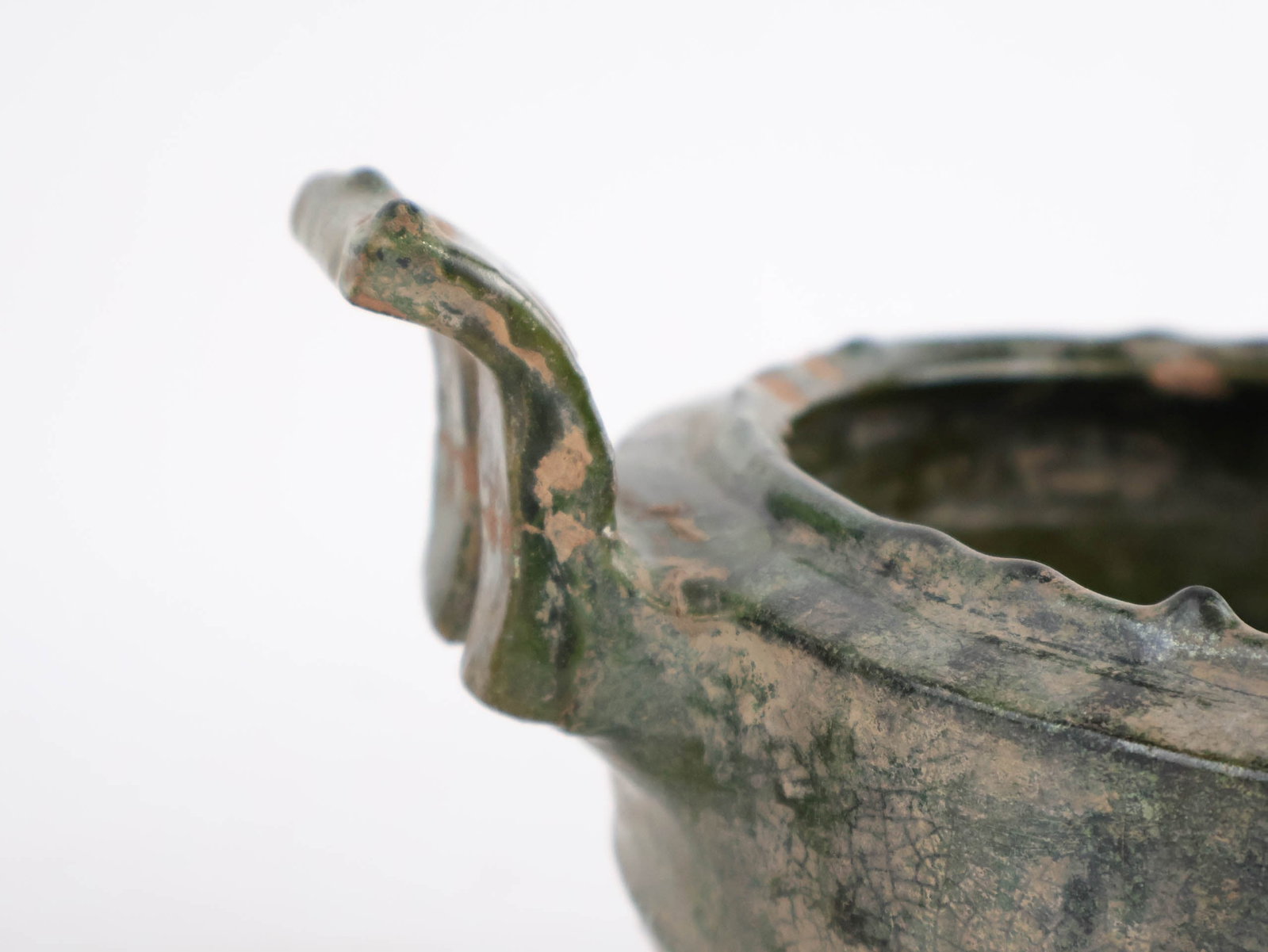 Two Chinese Han Dynasty Green Glazed Items - 4