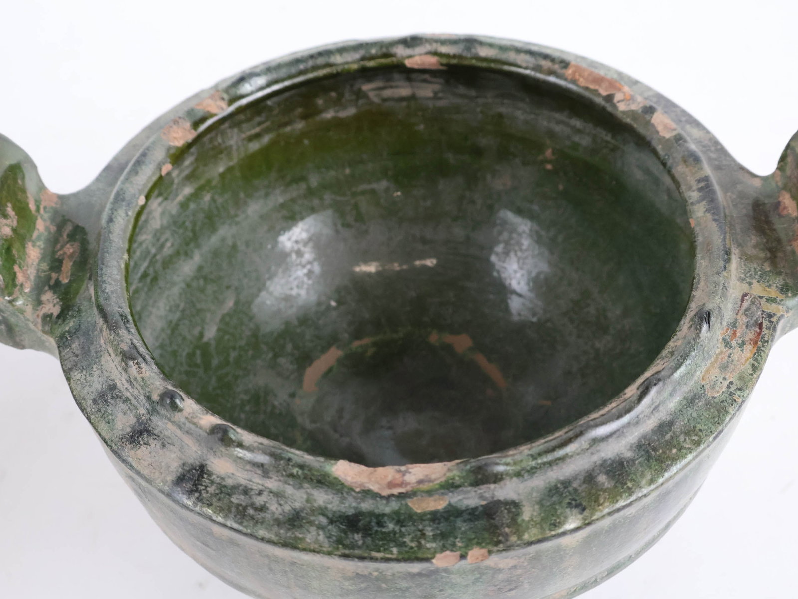 Two Chinese Han Dynasty Green Glazed Items - 5