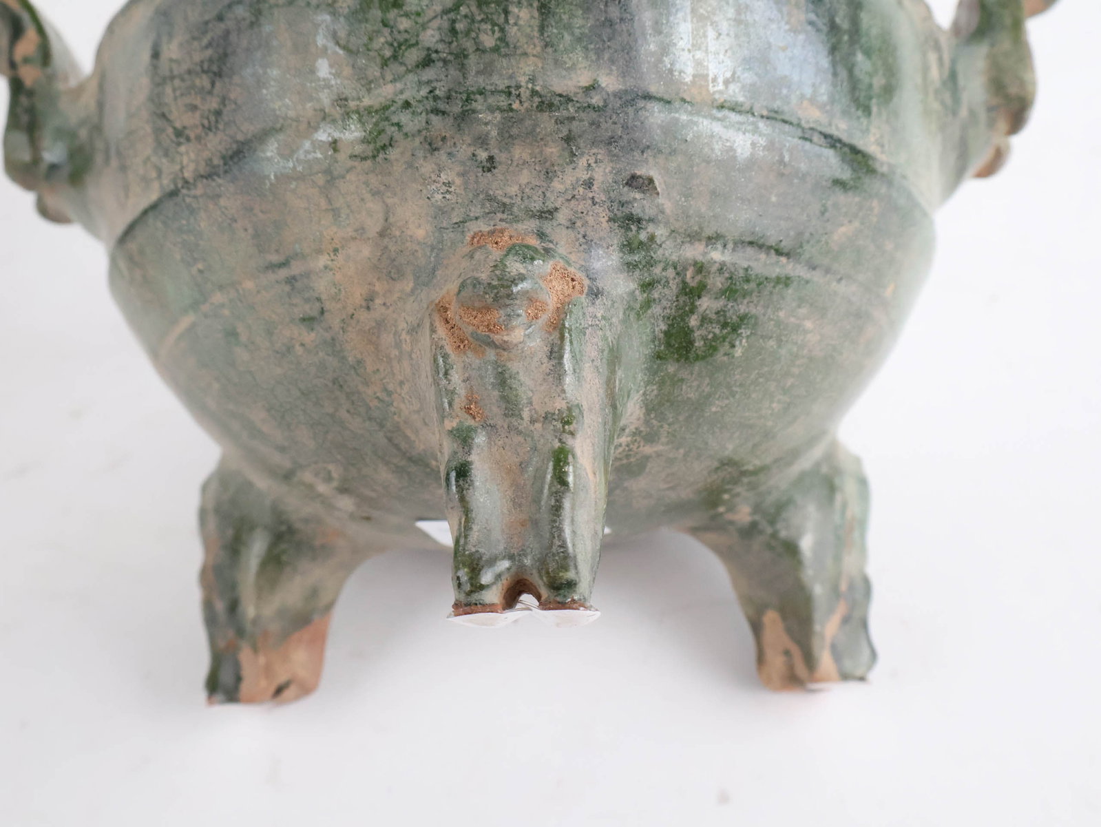Two Chinese Han Dynasty Green Glazed Items - 6