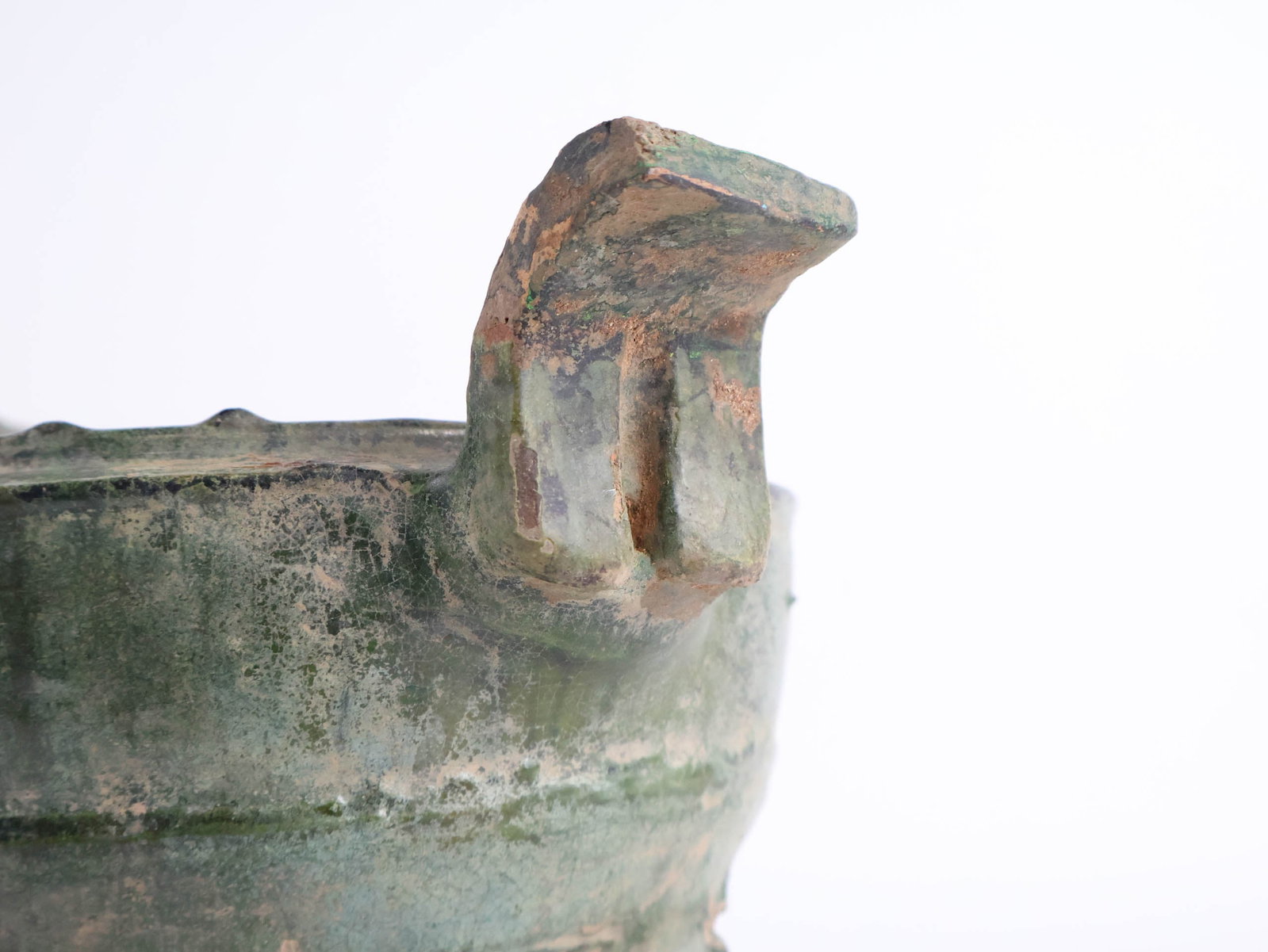 Two Chinese Han Dynasty Green Glazed Items - 7