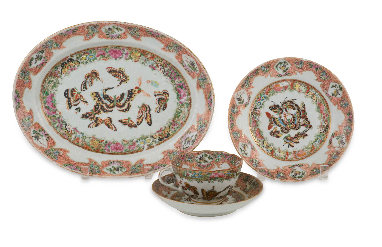 Group of Chinese Export Thousand Butterflies Table Articles (1 of 15)