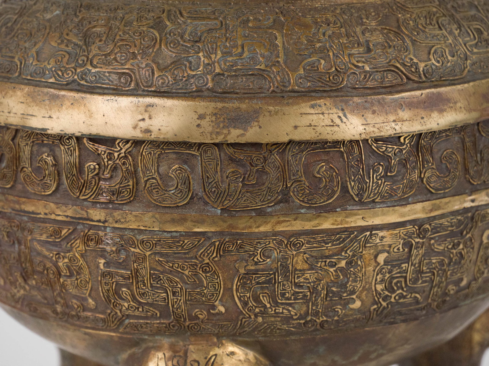 Chinese Archaic Style Bronze Ting - 3