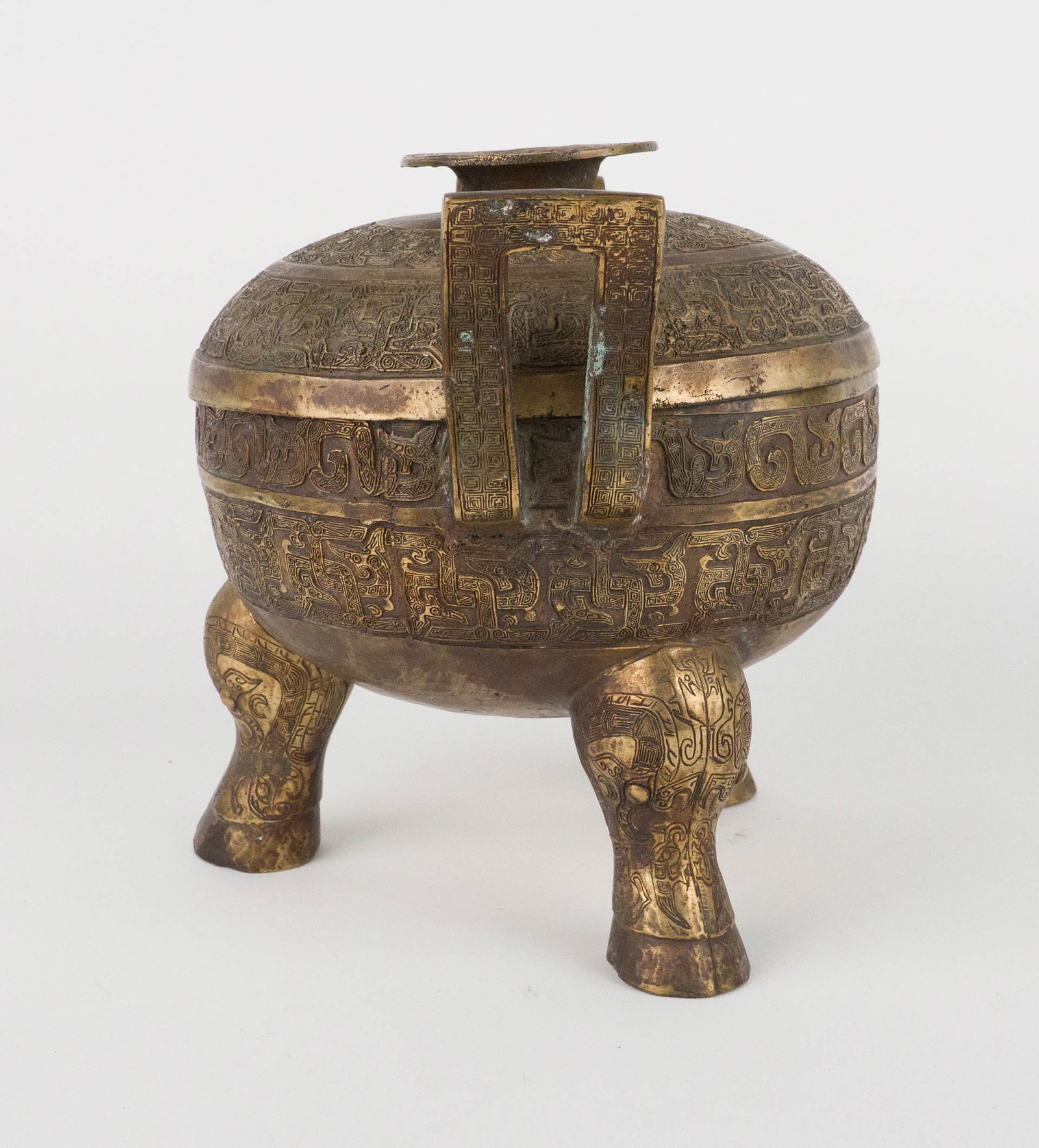 Chinese Archaic Style Bronze Ting - 5