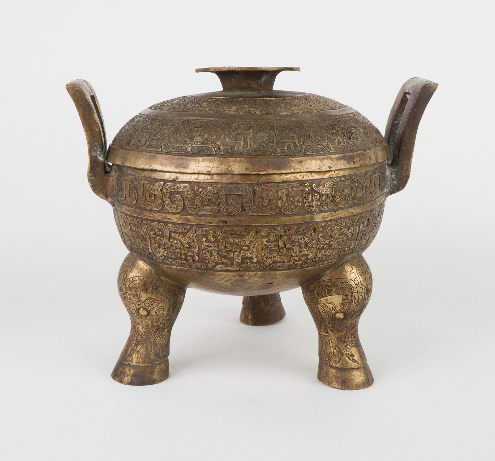 Chinese Archaic Style Bronze Ting - 6