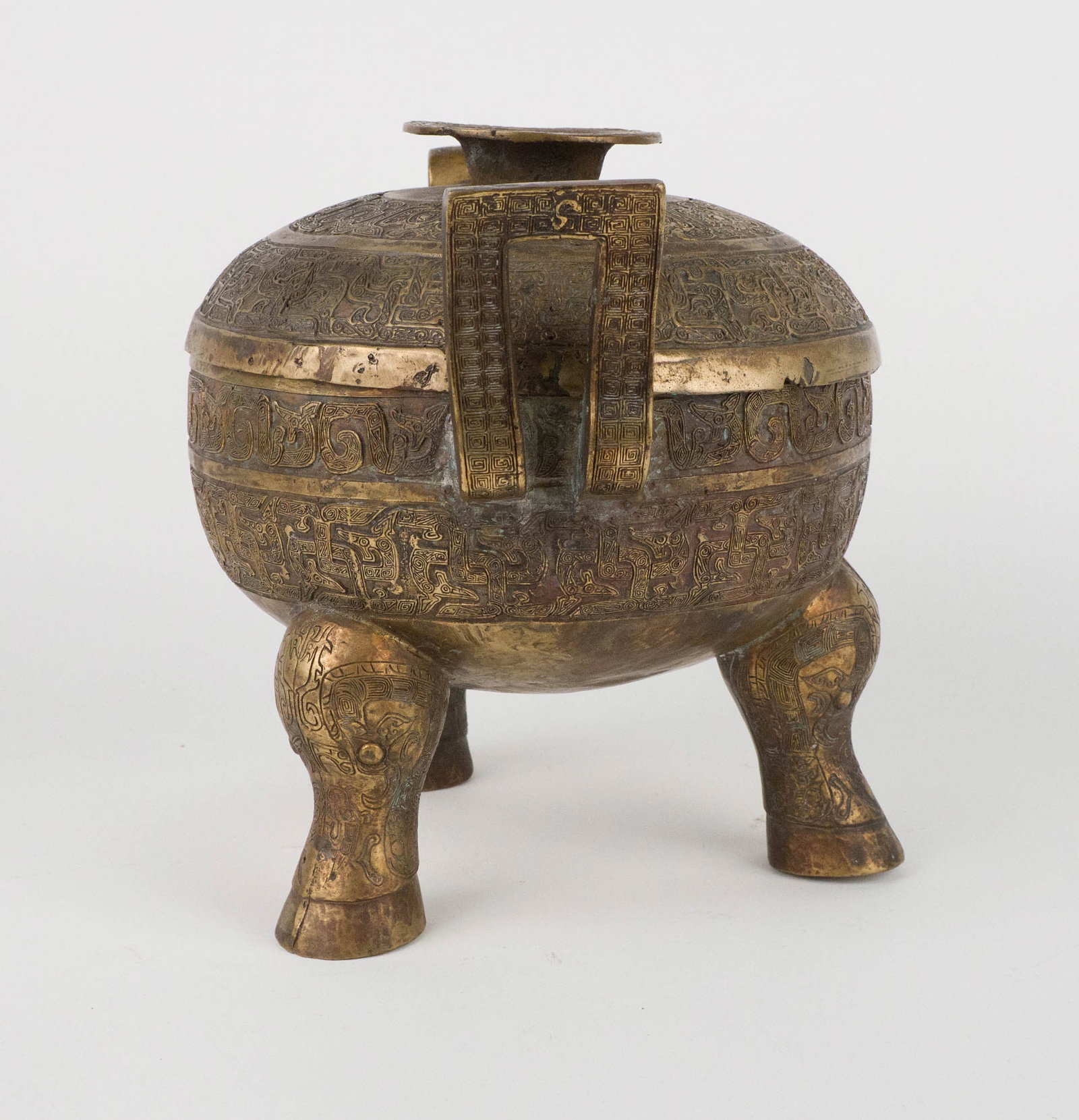 Chinese Archaic Style Bronze Ting - 7