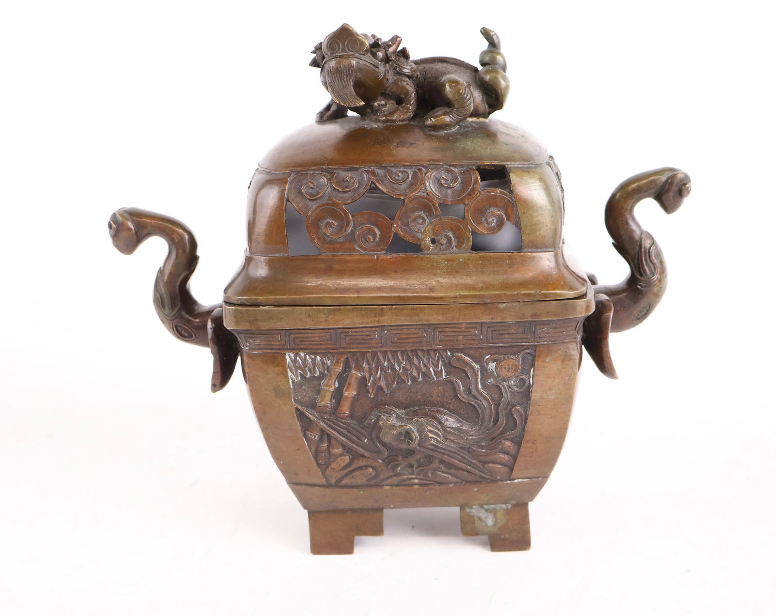 Three Chinese Bronze Incense Burners - 7