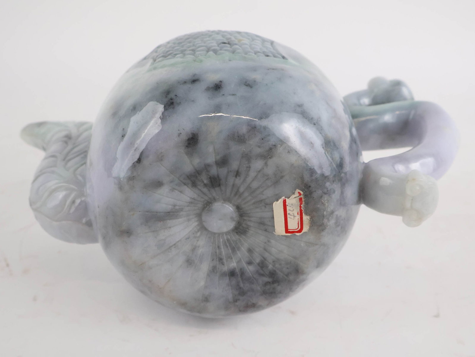 Chinese Carved Jadeite Teapot - 11