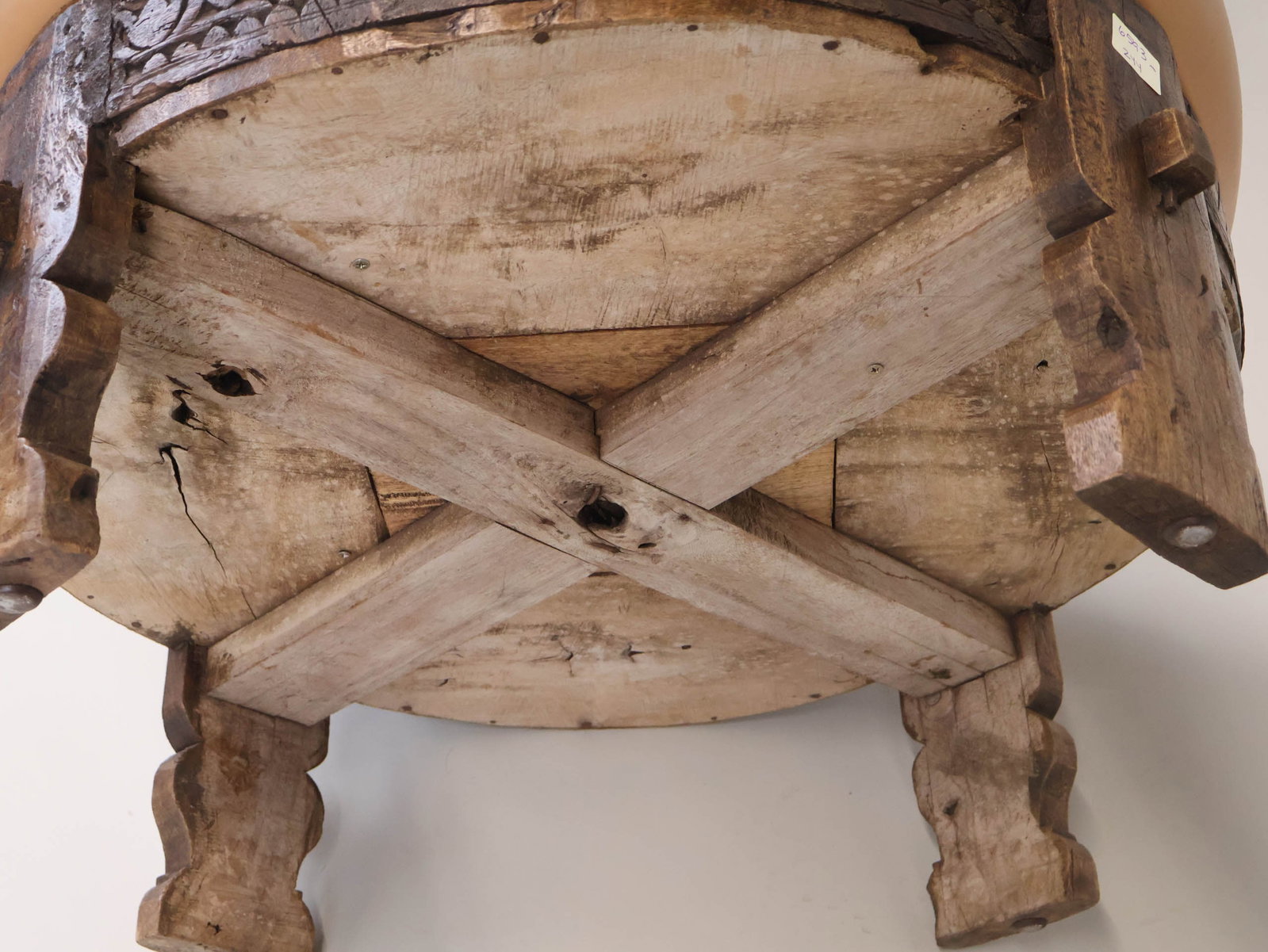 Indian Chakki Table, Fitted as an Ottoman - 7