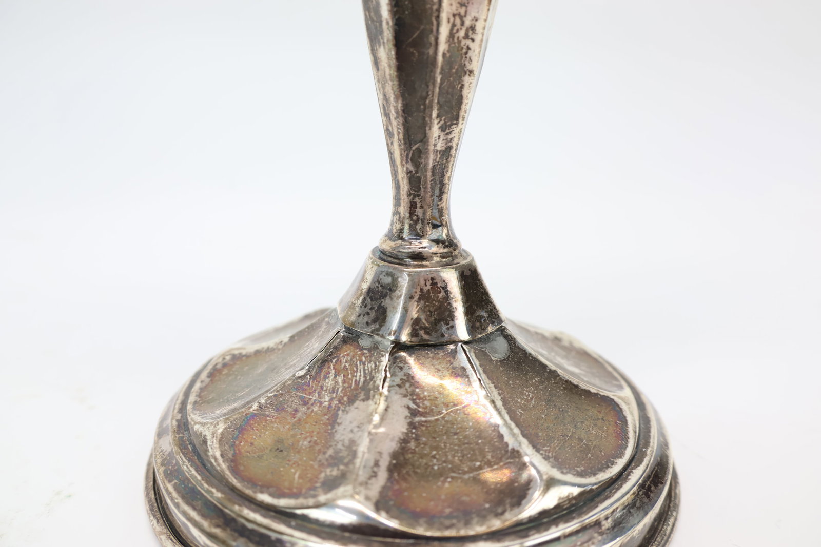 Pair Sterling Silver Weighted Candlesticks - 6