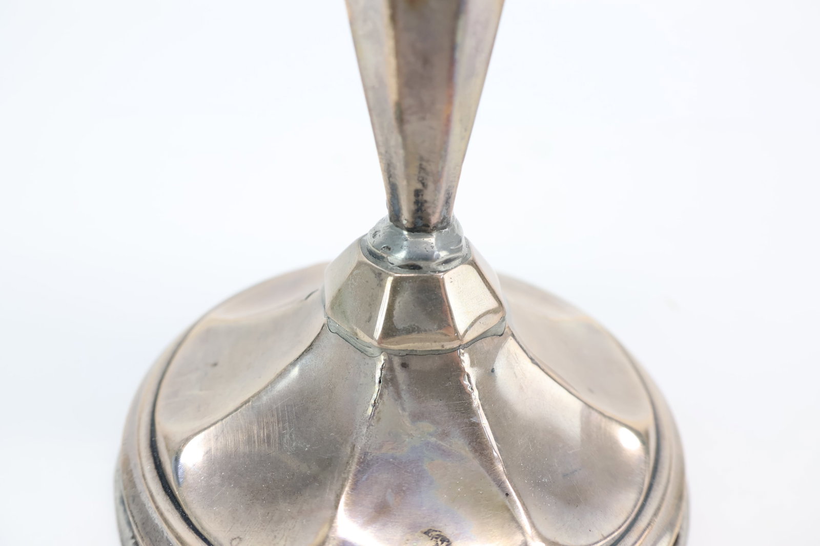 Pair Sterling Silver Weighted Candlesticks - 9
