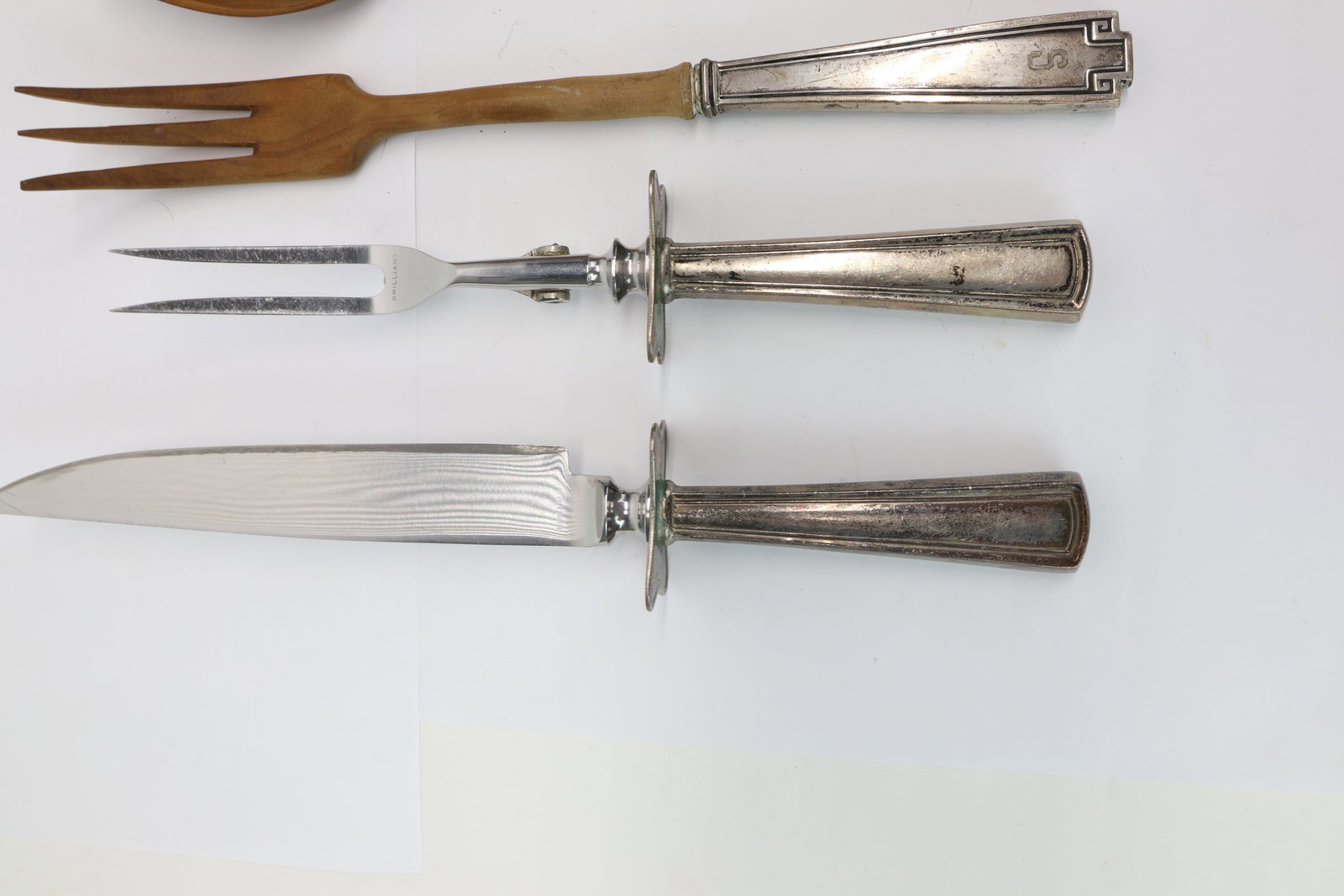 Two Sterling Silver Handled Carving Sets - 4