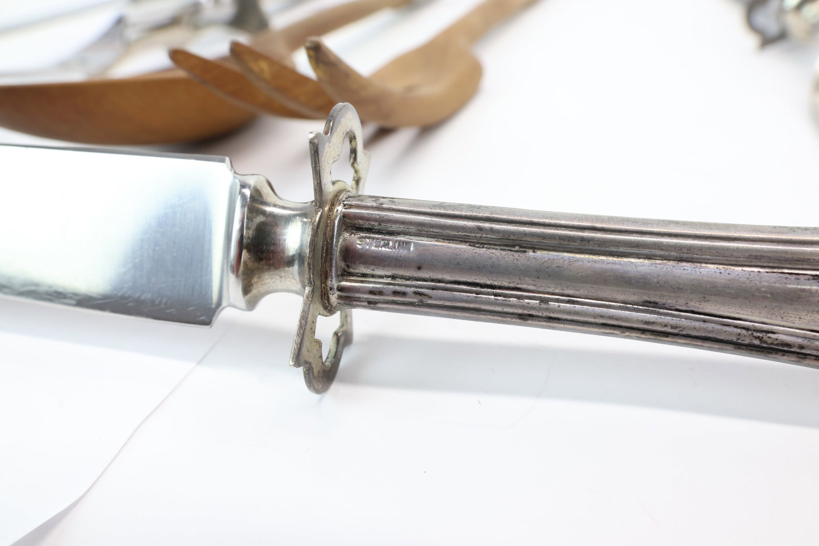Two Sterling Silver Handled Carving Sets - 7