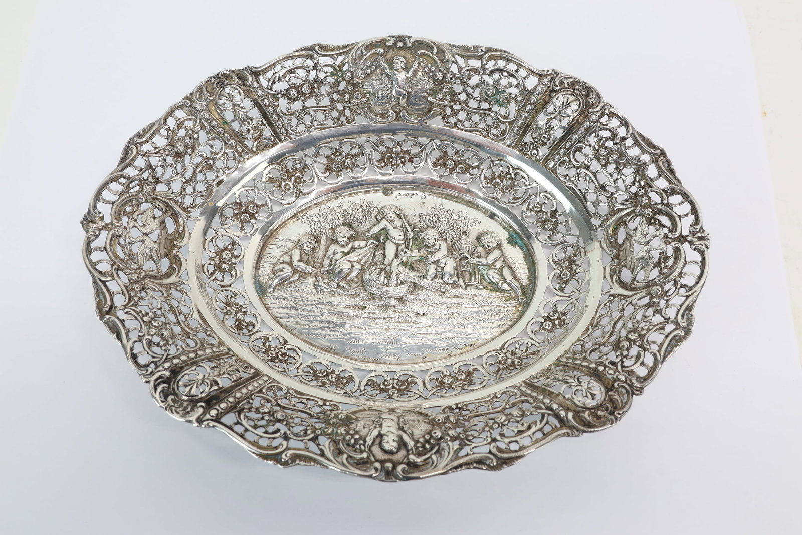 German 800 Silver Repousse Pierced Openwork Bowl (1 of 11)