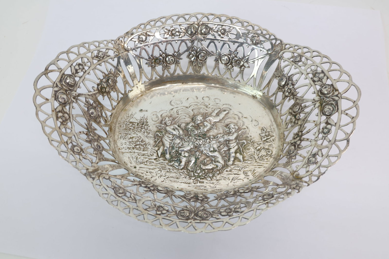 German 800 Silver Repousse Pierced Openwork Bow (1 of 11)