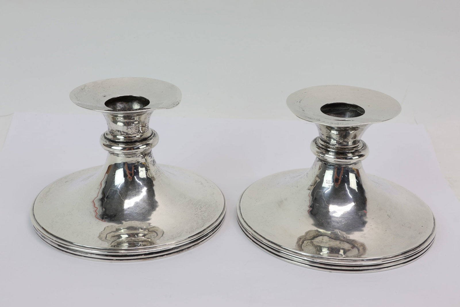 Pair of Pratt Sterling Silver Short Candlesticks (1 of 8)
