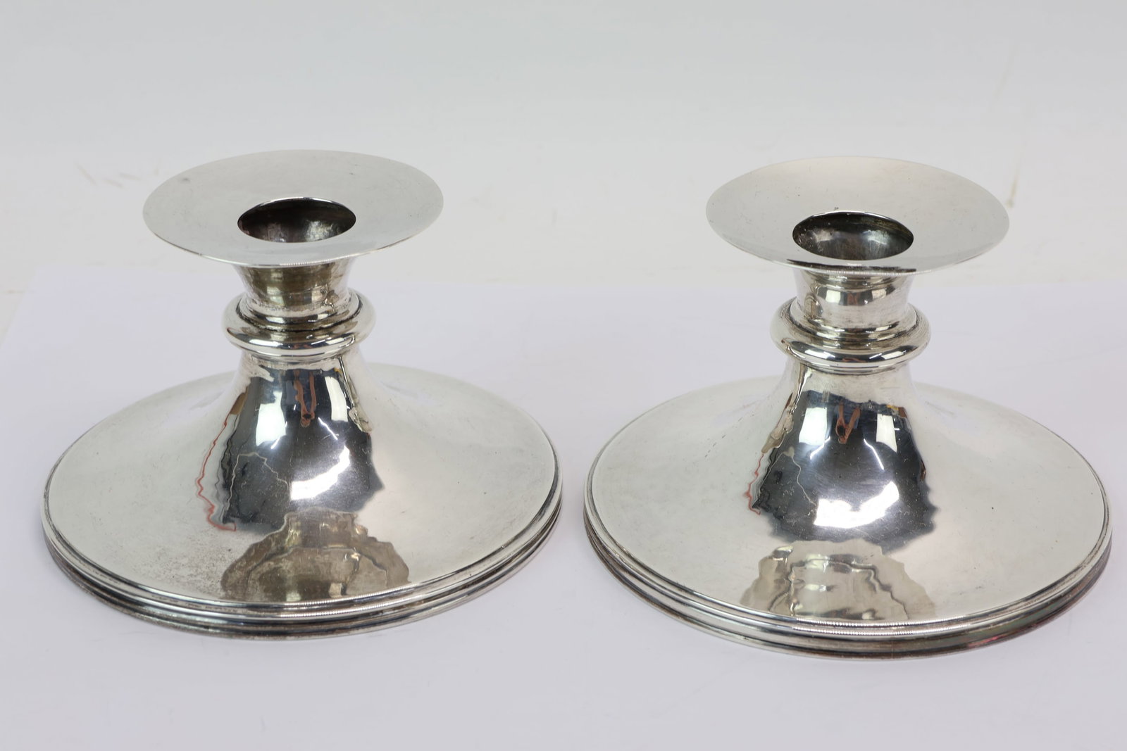 Pair of Pratt Sterling Silver Short Candlesticks (1 of 8)