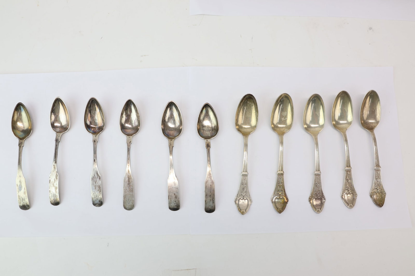 Set of Six Monogrammed Coin Silver Spoons (1 of 13)