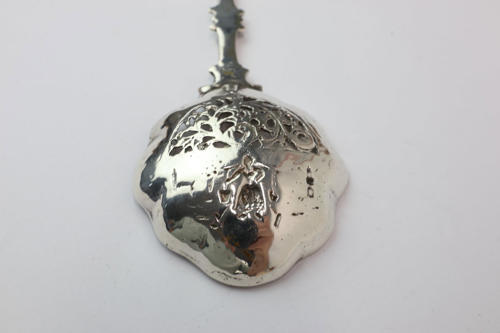 Two German 800 Silver Strainer Spoons - 10