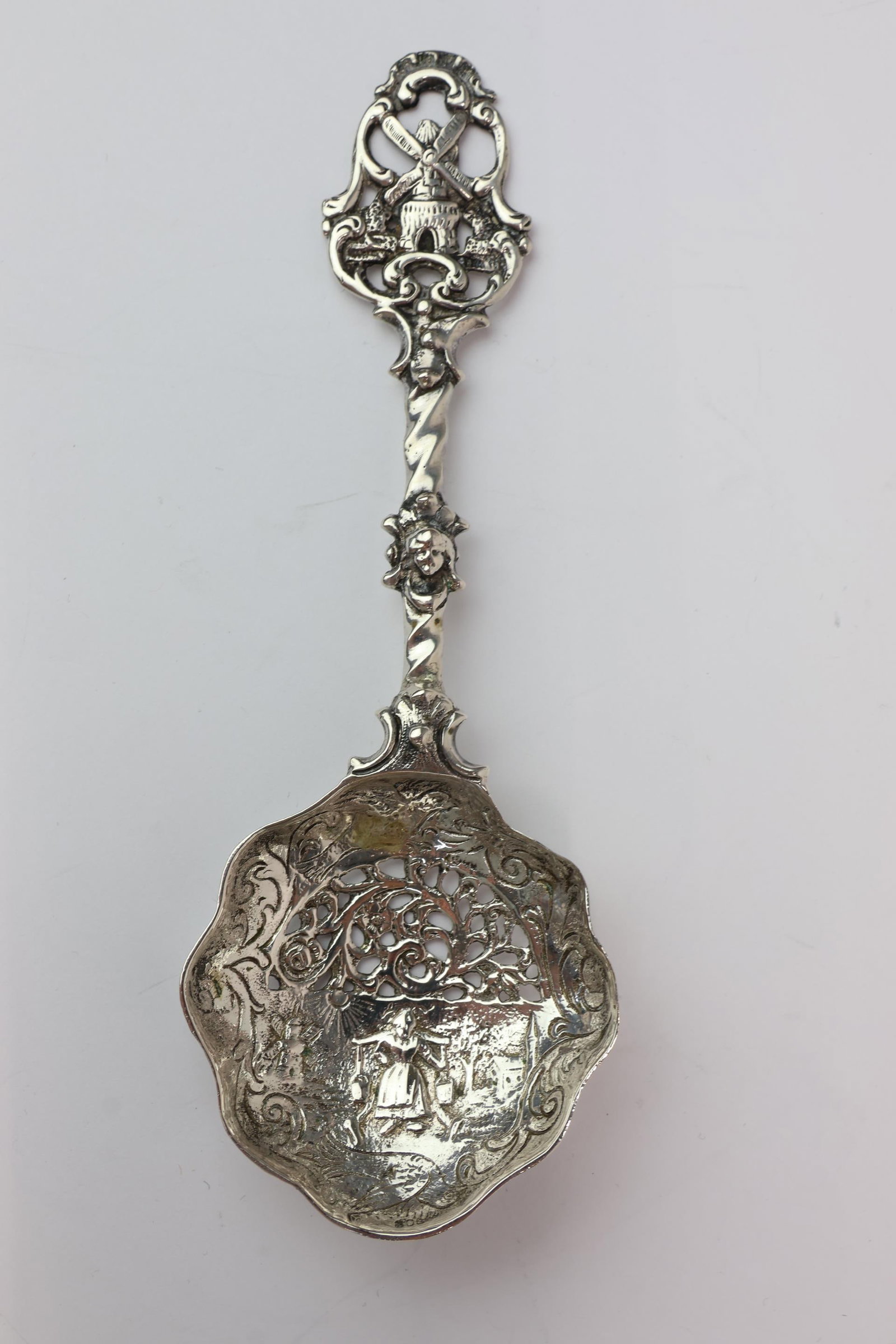 Two German 800 Silver Strainer Spoons - 6