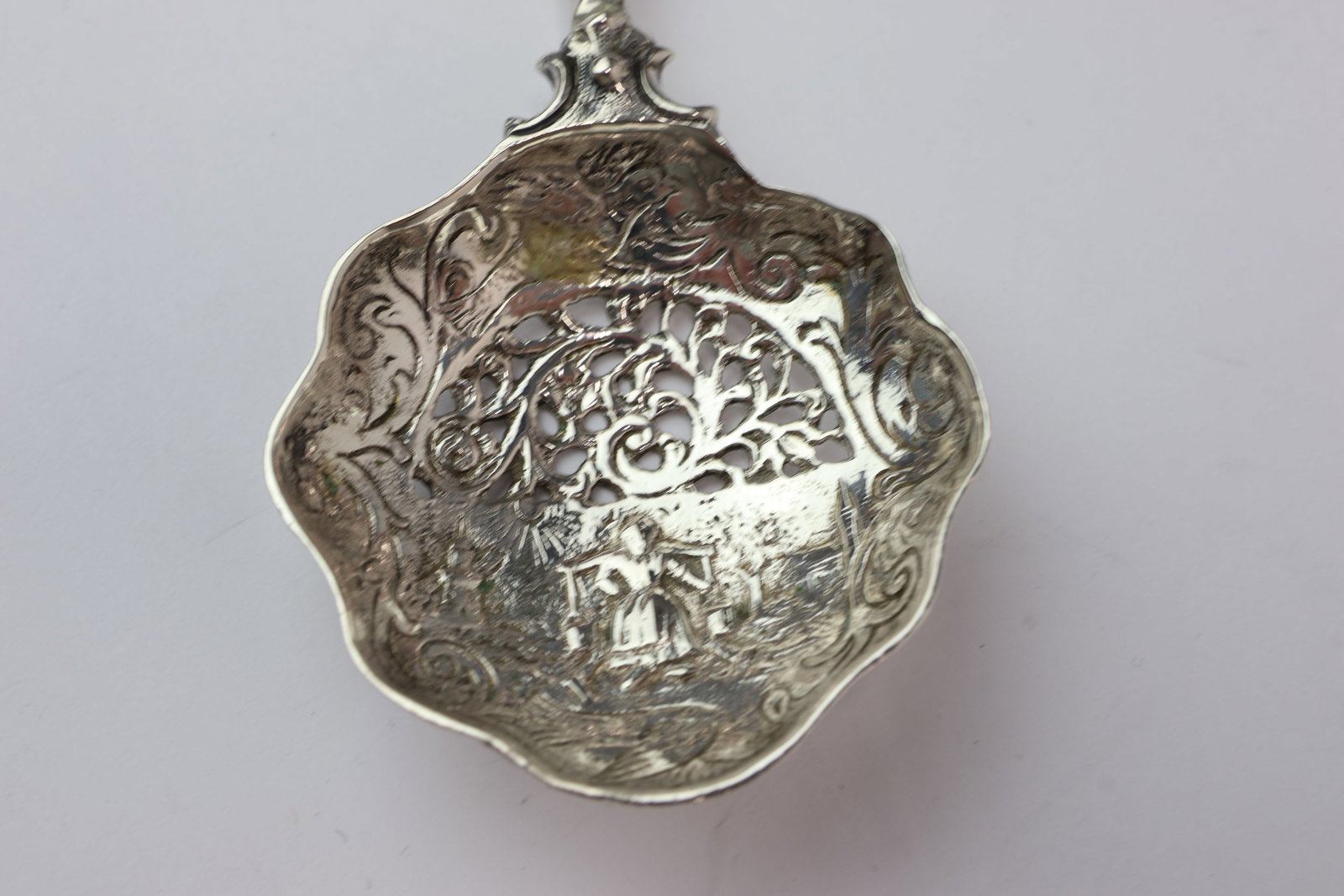Two German 800 Silver Strainer Spoons - 7