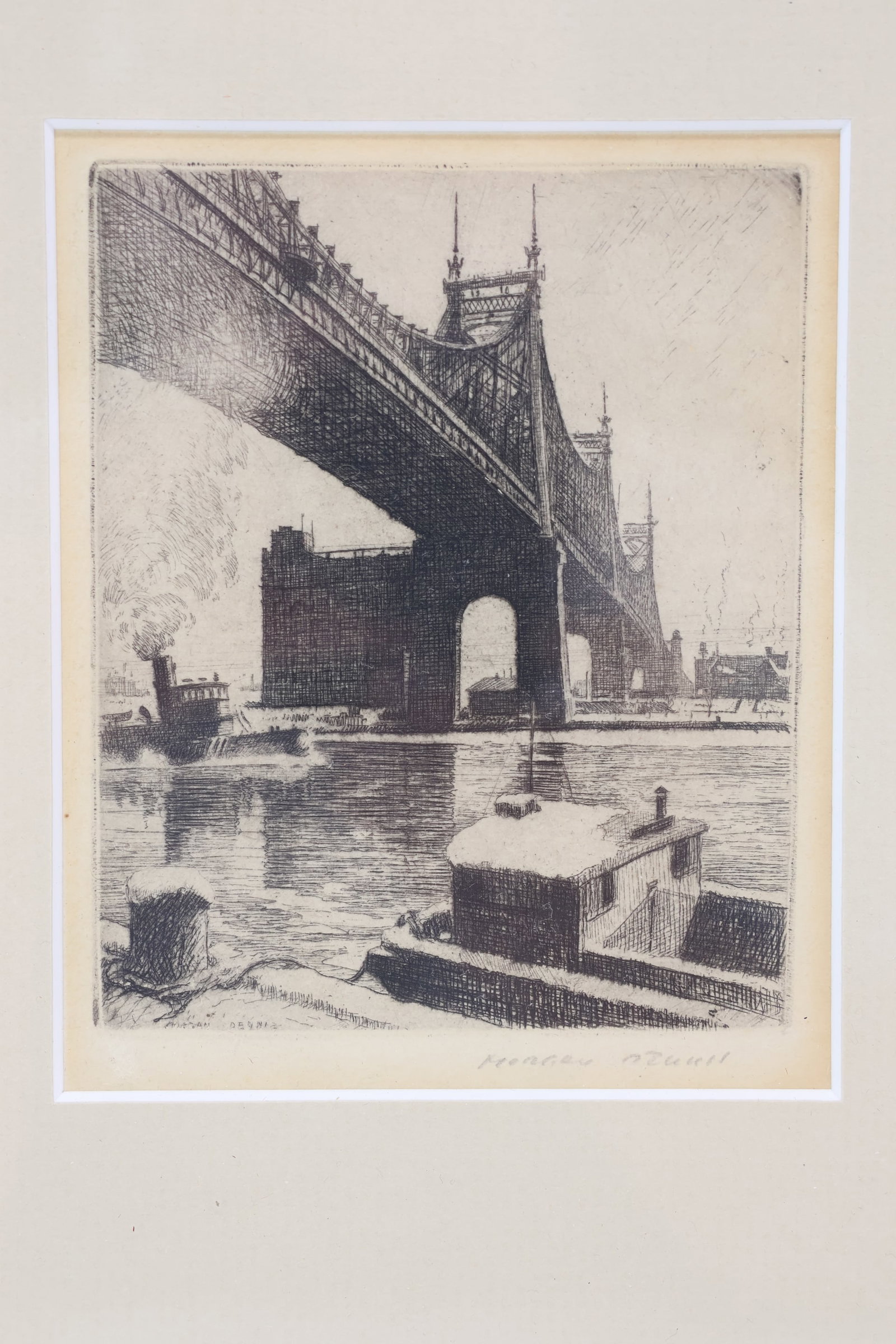 Vintage Etching of Under Queensboro Bridge (1 of 8)