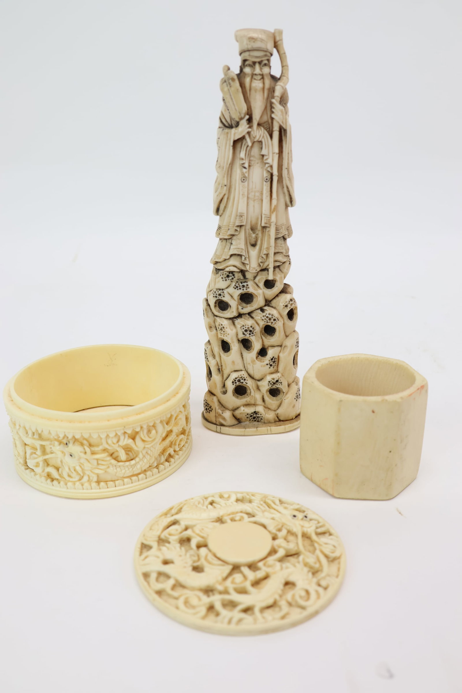 Asian Bone Carving of Shoulao God of Longevity (1 of 13)