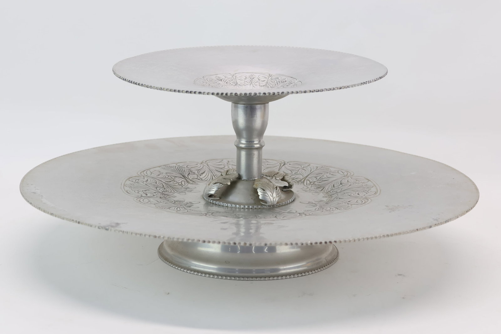 Vintage Aluminum 2-Tier Rotating Dessert Tray (1 of 8)