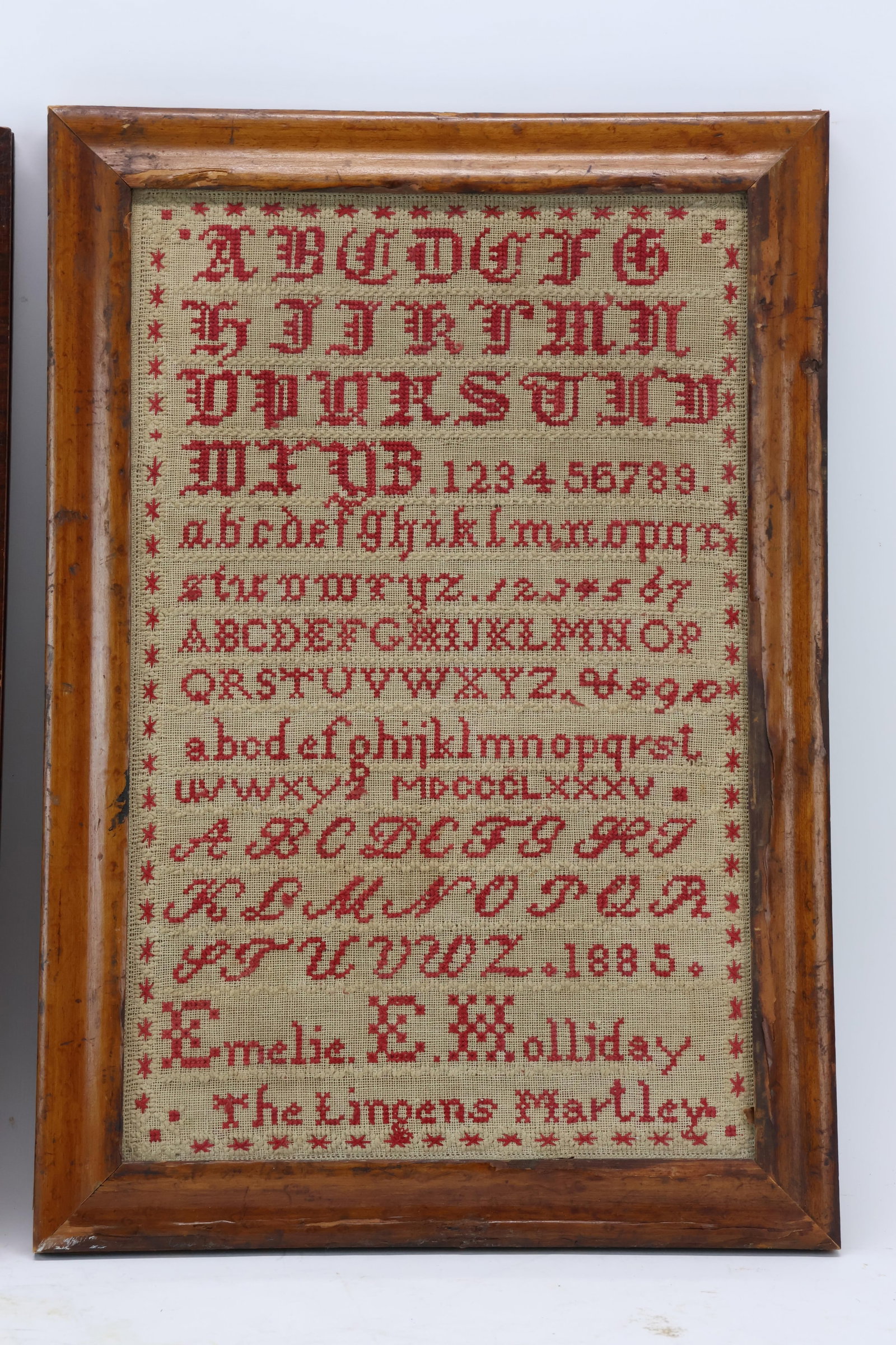 Antique Needlework Sampler 1885 - 2