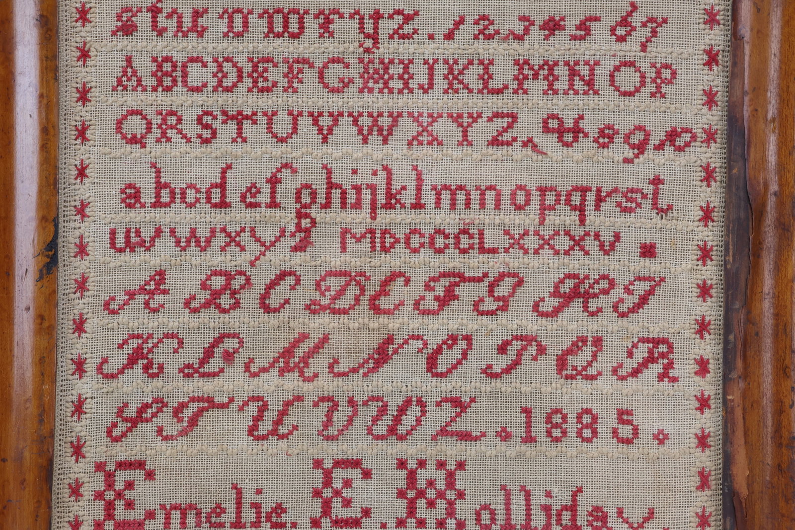 Antique Needlework Sampler 1885 - 8