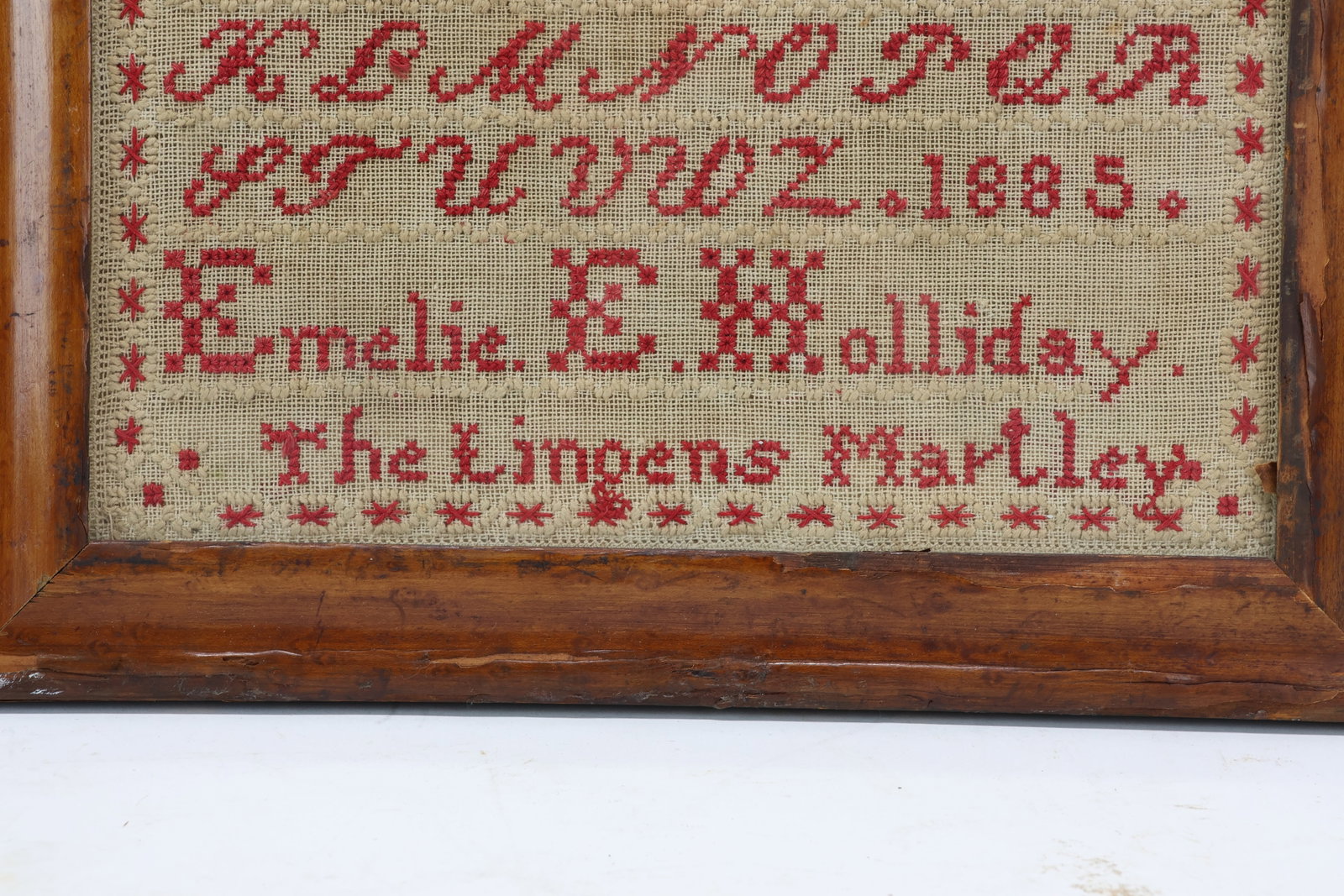 Antique Needlework Sampler 1885 - 9