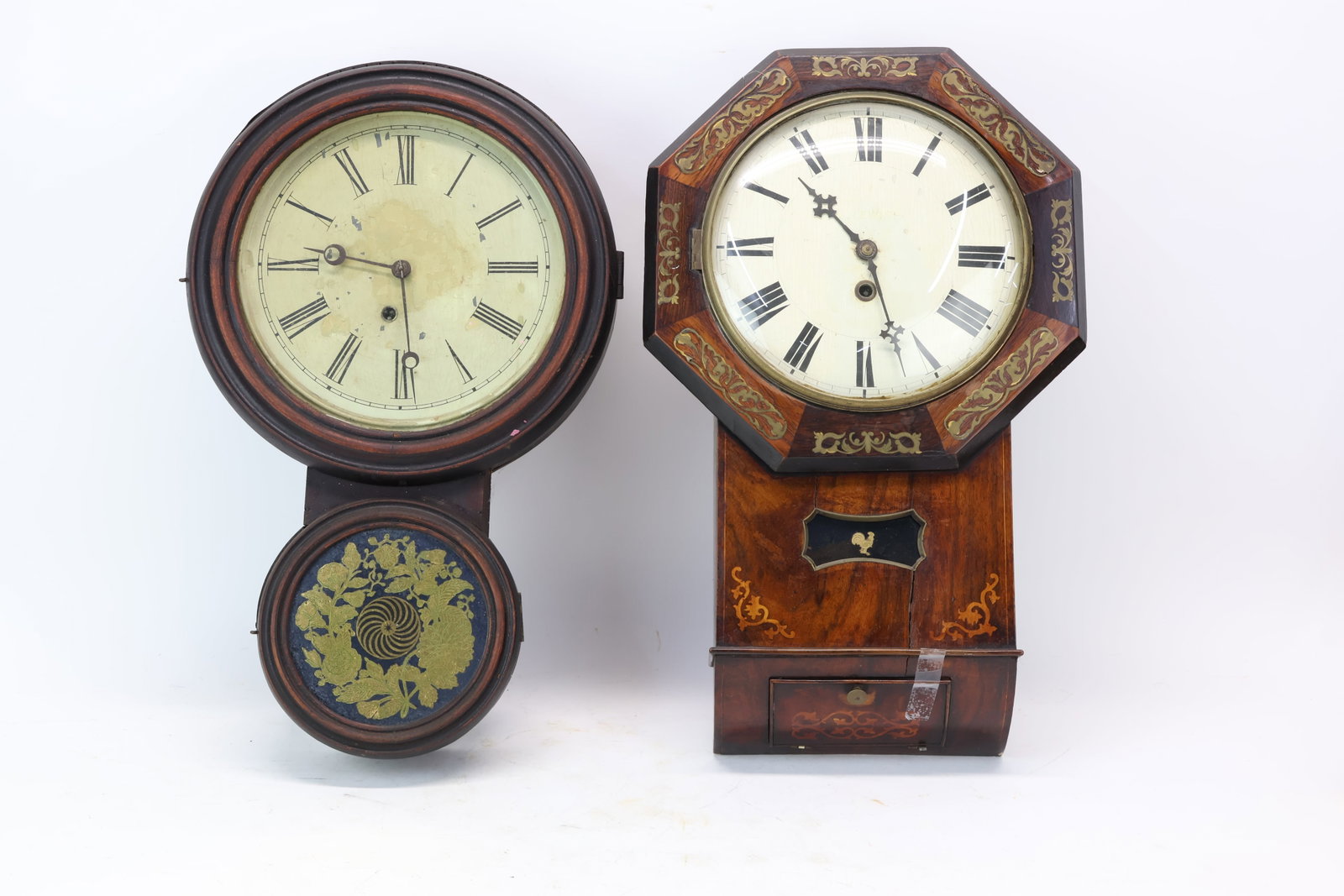 Antique Continental Rosewood Regulator Wall Clock (1 of 18)