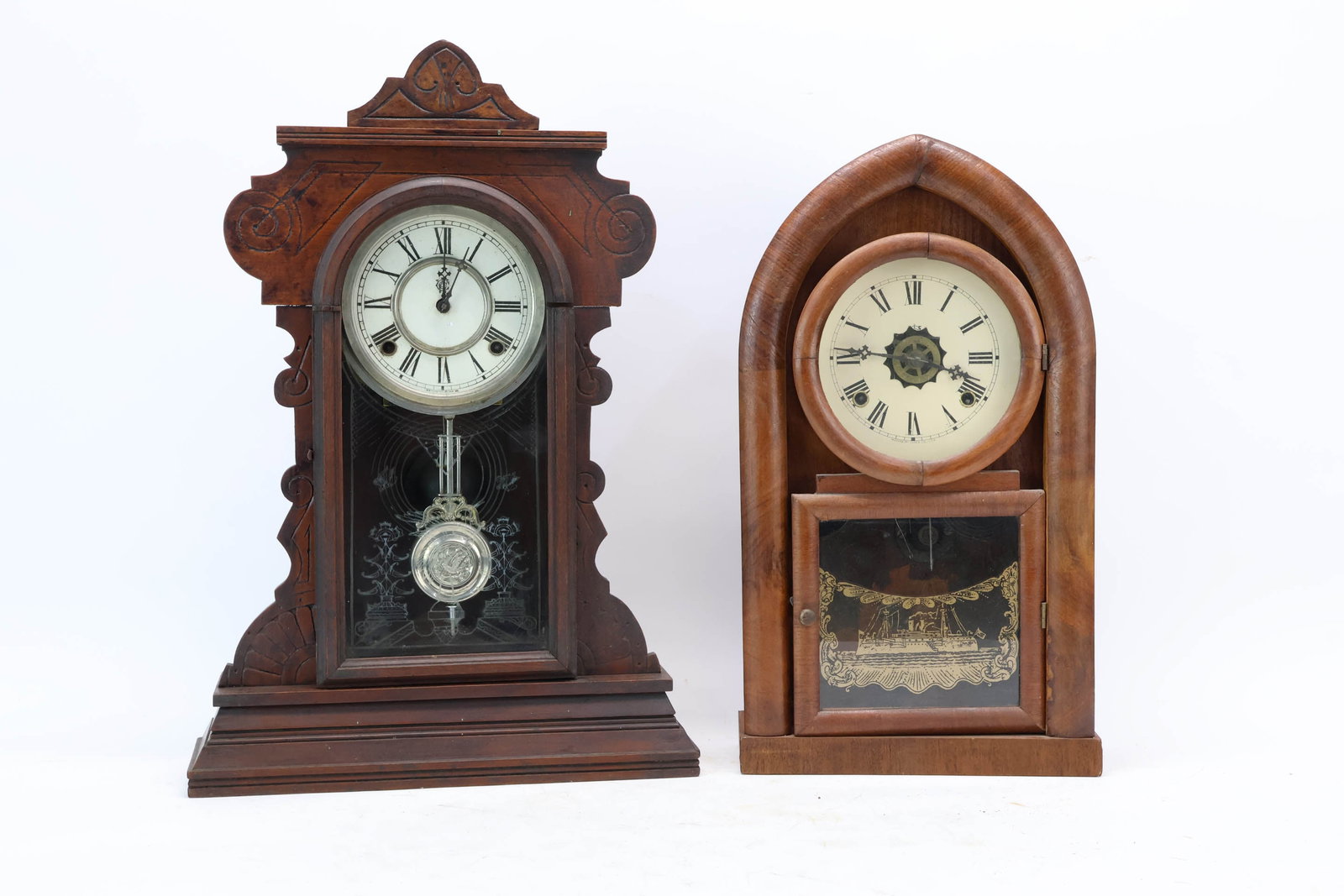 Rare Antique Waterbury Gingerbread Stork Mantle Clock (1 of 16)