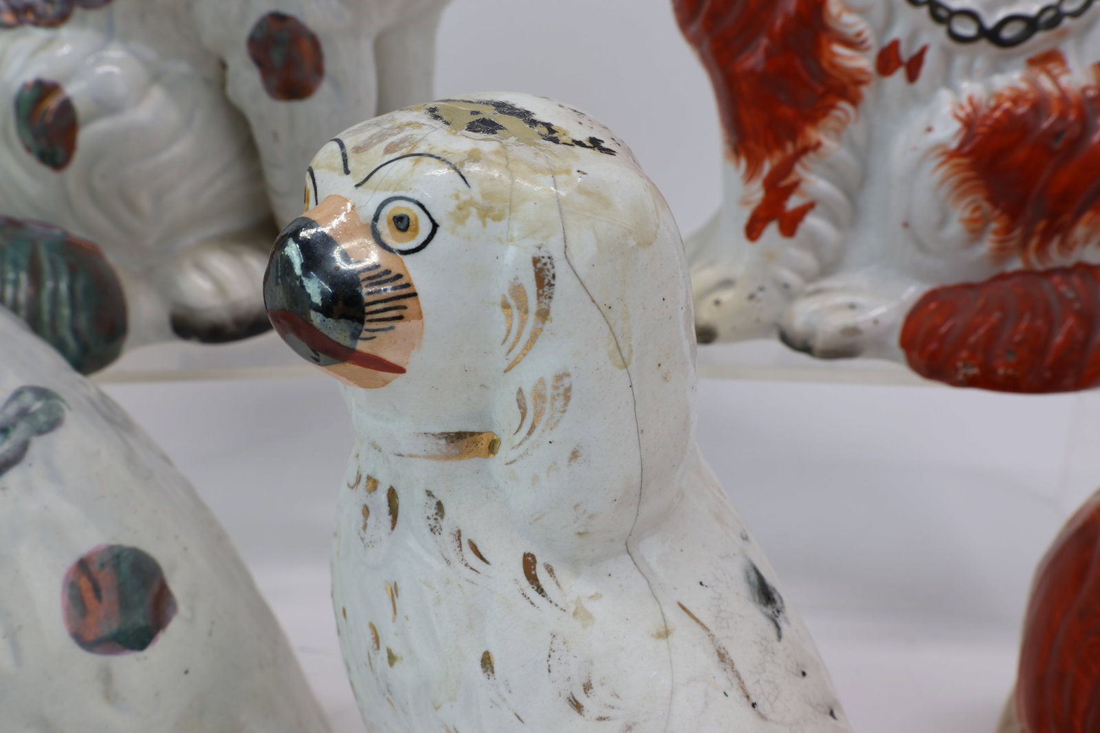Group of Eight Assorted Staffordshire Spaniels - 5