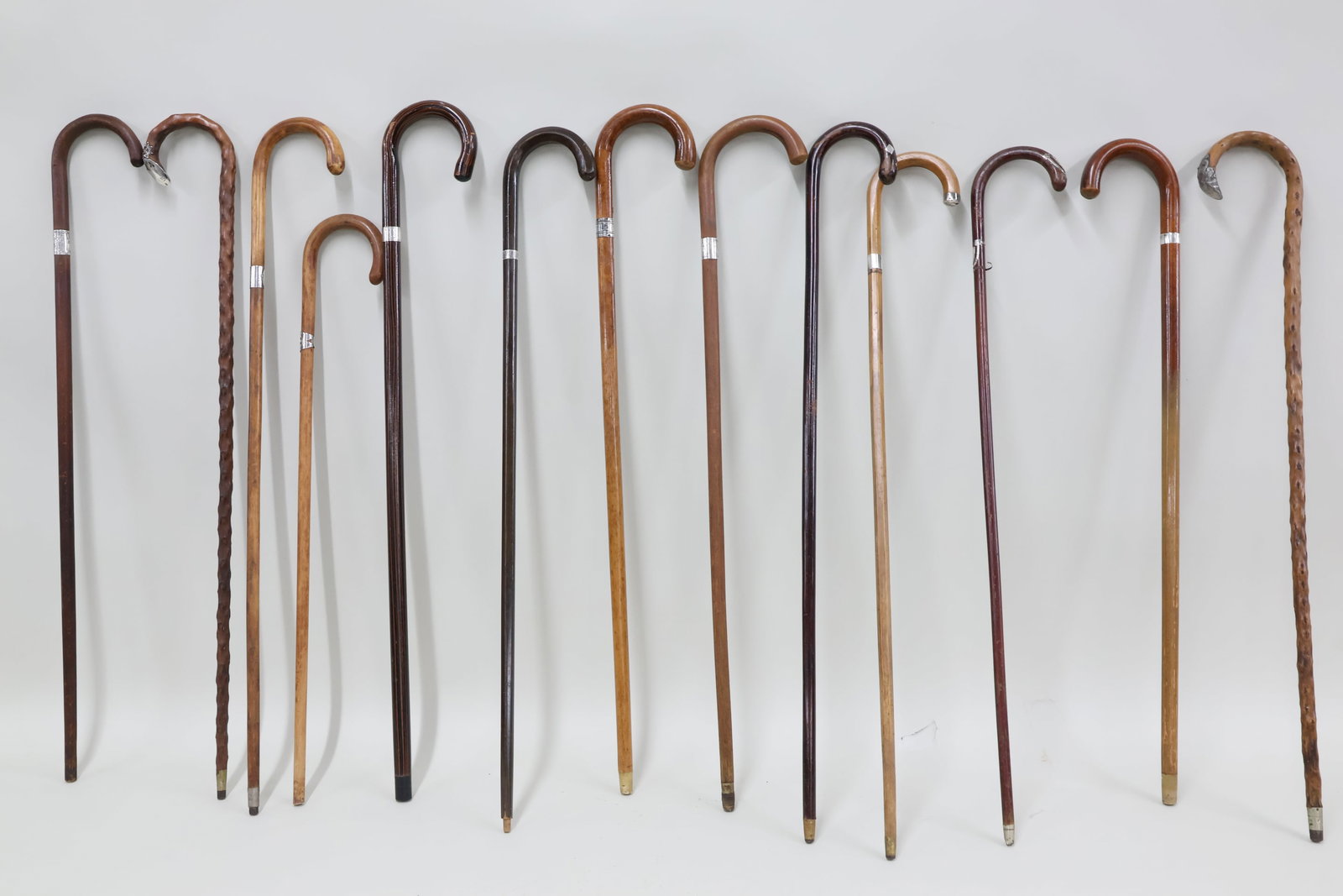 Group of Thirteen Assorted Crook Handle Walking Canes (1 of 18)