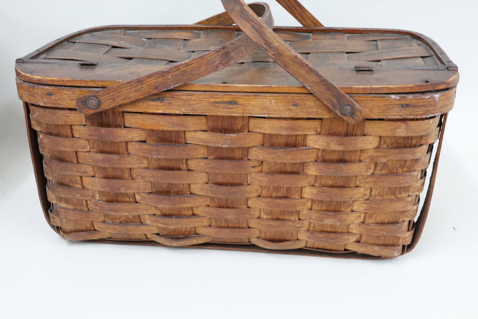 Two Vintage Split Woven Picnic Baskets - 6