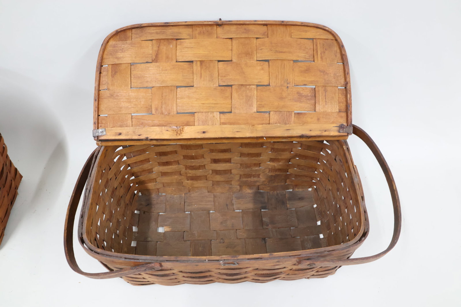 Two Vintage Split Woven Picnic Baskets - 9