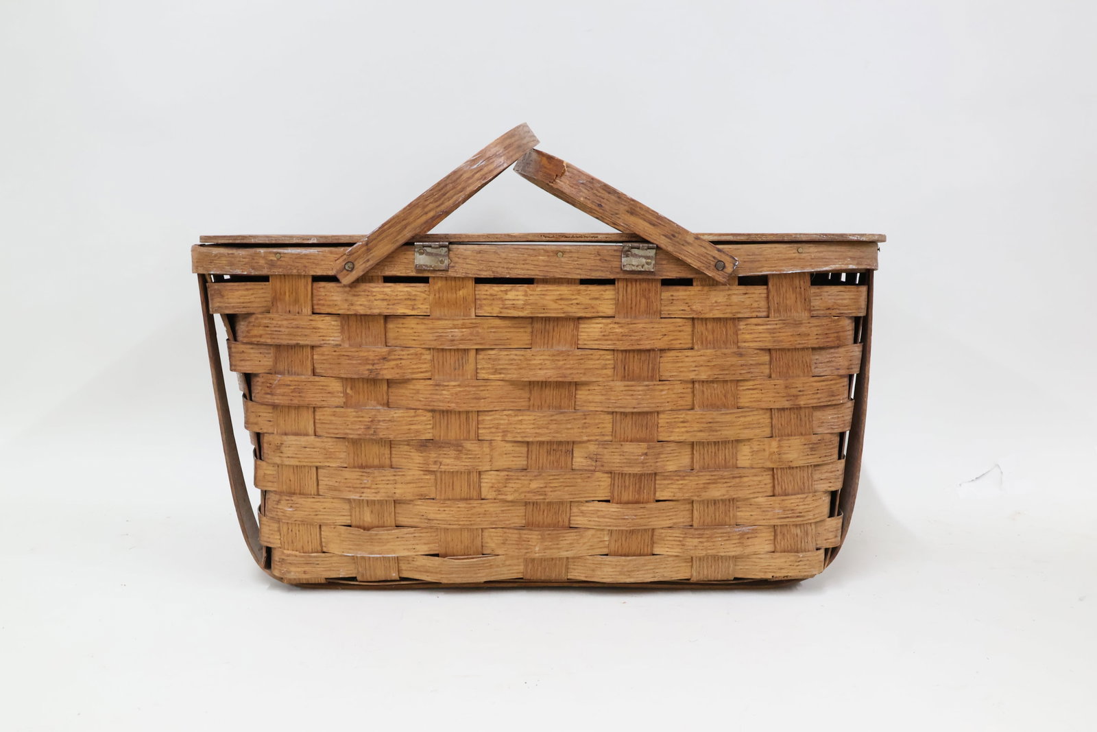 Three Vintage Split Woven Picnic Baskets - 3