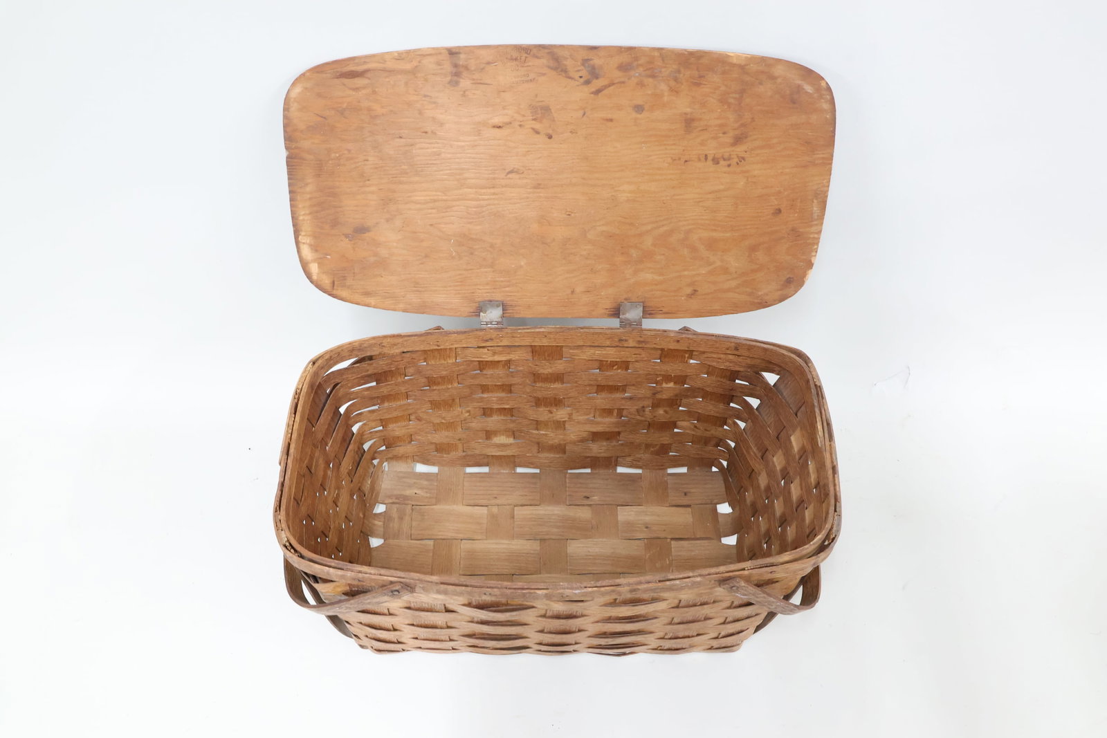 Three Vintage Split Woven Picnic Baskets - 5