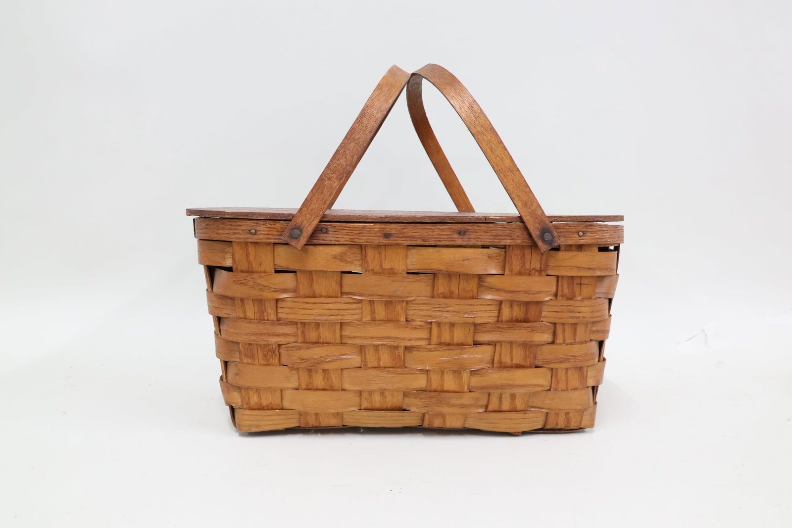 Three Vintage Split Woven Picnic Baskets - 6