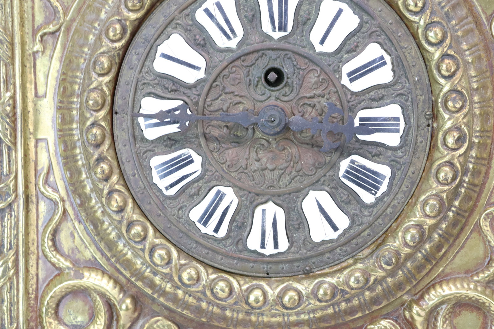 Antique Brass Embossed Wall Clock - 5