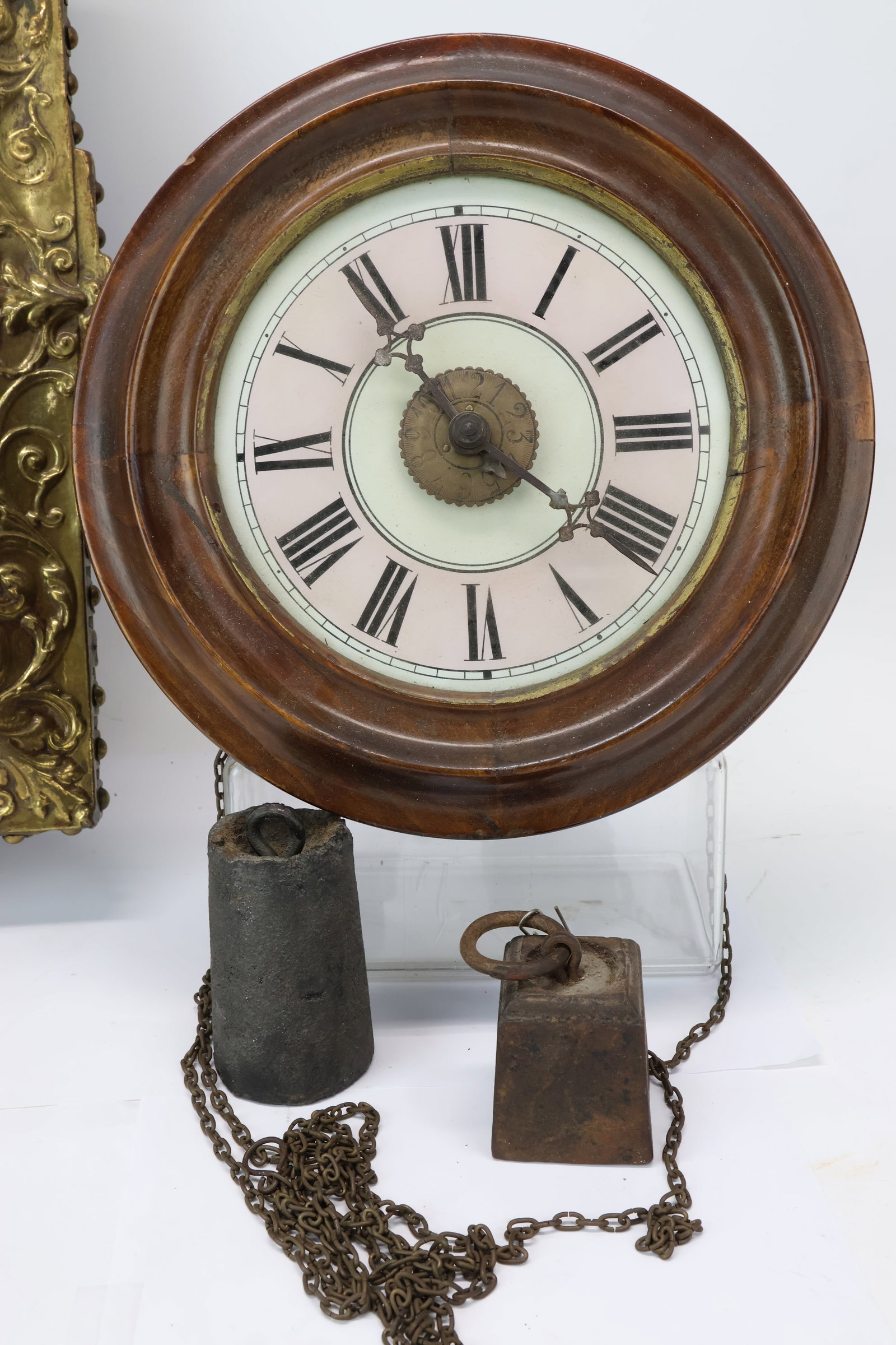 Antique Brass Embossed Wall Clock - 6