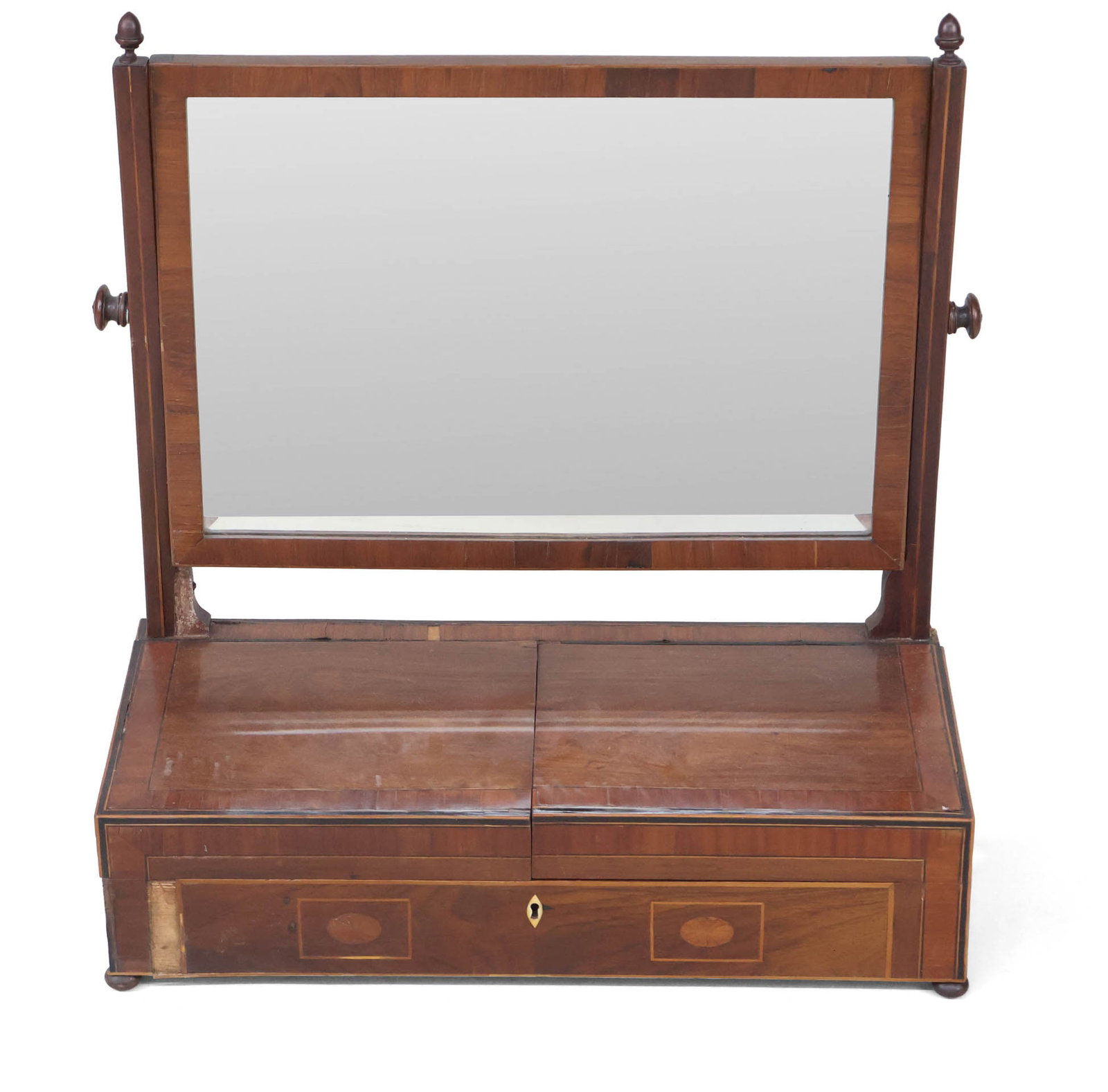 Federal Inlaid Mahogany Shaving Mirror (1 of 10)