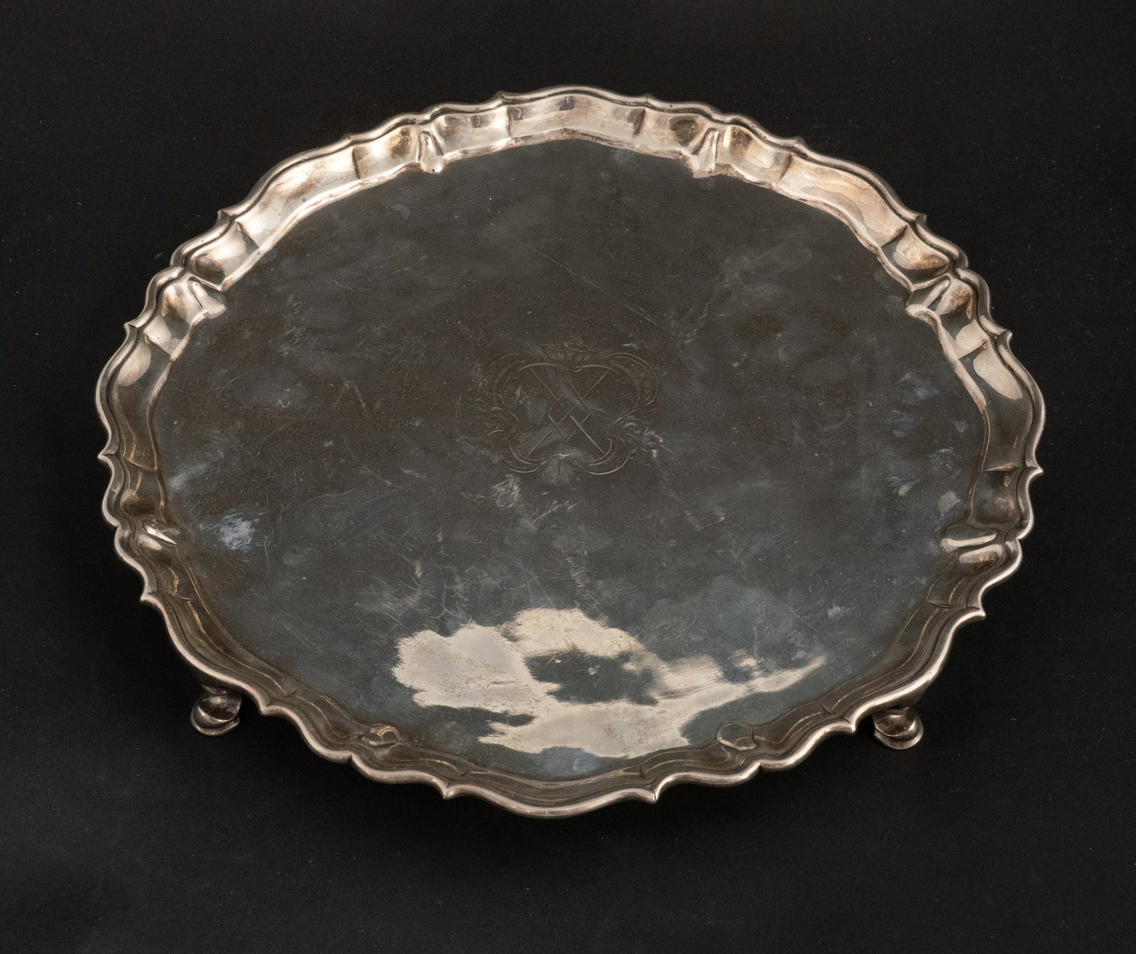 English Silver Footed Salver (1 of 7)